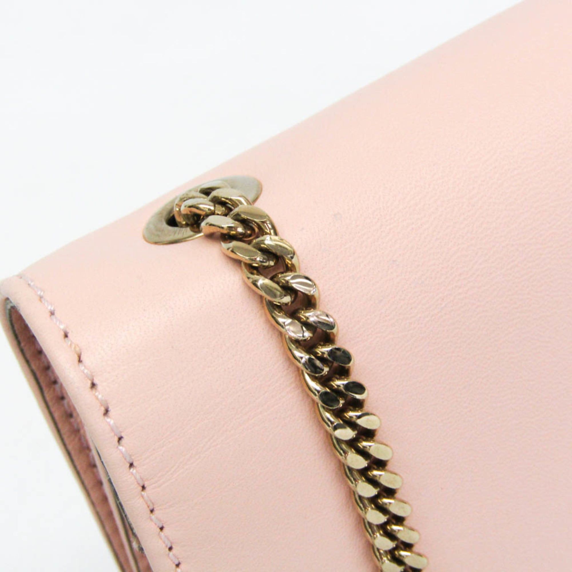 Chloe Chloé Ribbon Chain Shoulder Bag Women's Leather Shoulder Bag Light Beige,Light Pink Size ONE SIZE - 7 Thumbnail