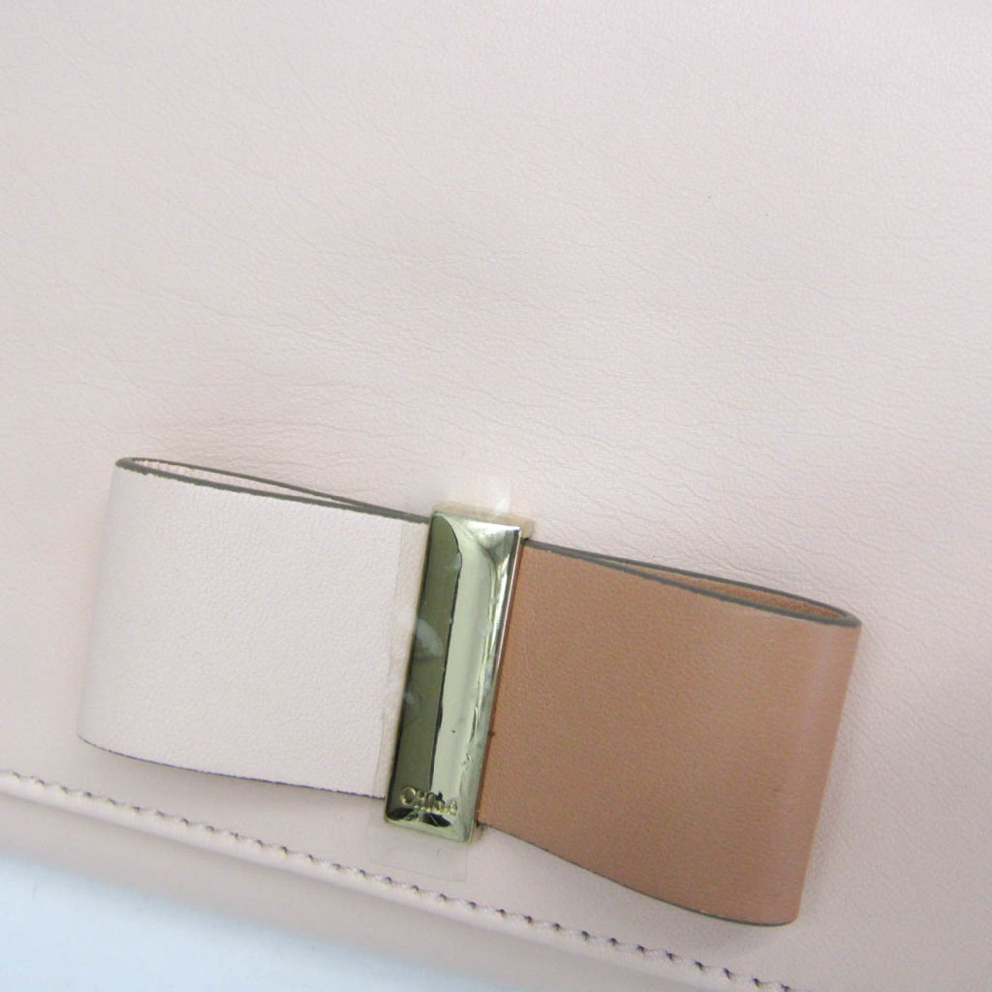 Chloe Chloé Ribbon Chain Shoulder Bag Women's Leather Shoulder Bag Light Beige,Light Pink Size ONE SIZE - 8 Thumbnail