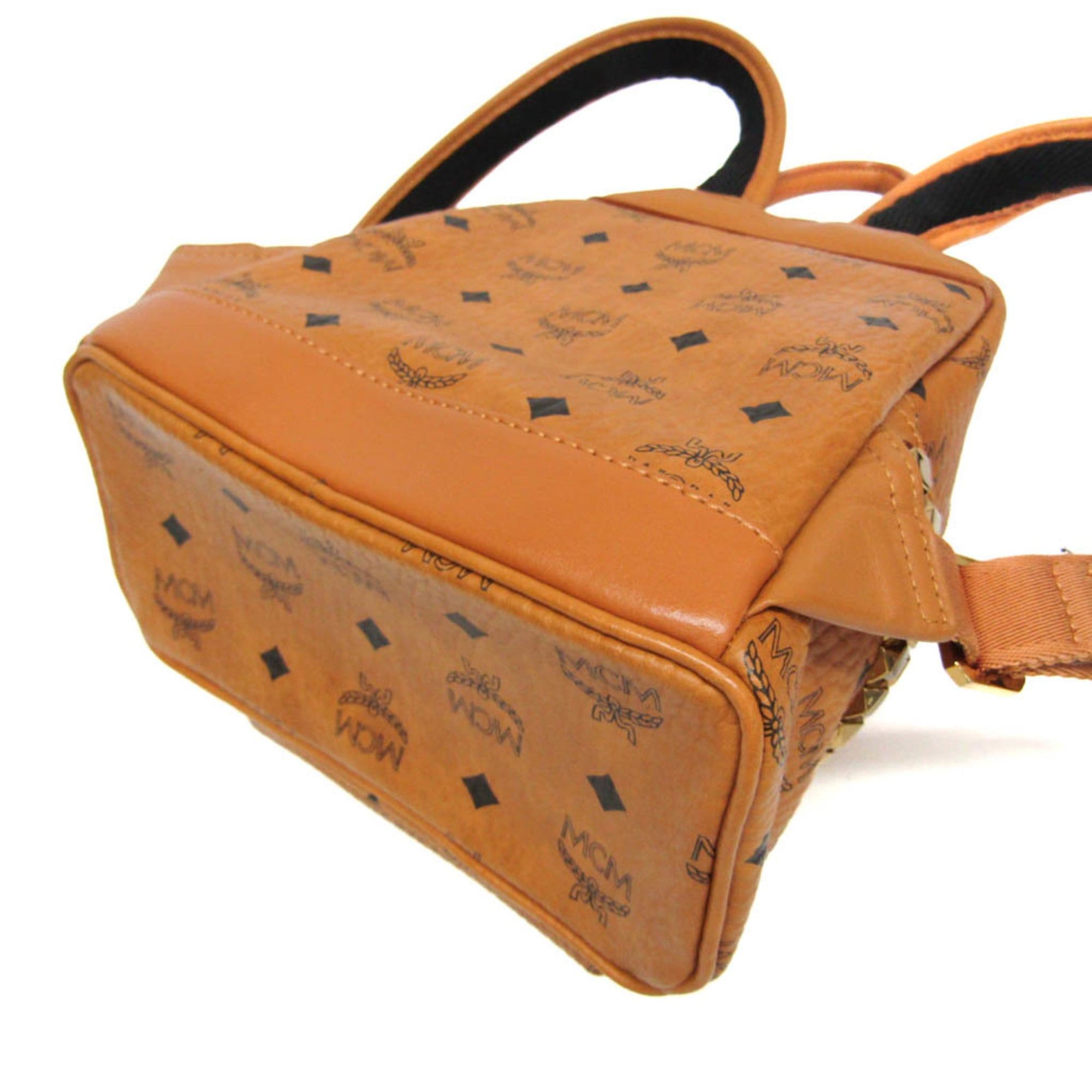 MCM MCM Visetos Mini MMK6SVE41C0001 Women's Coated Canvas Backpack Brown Size ONE SIZE - 4 Thumbnail