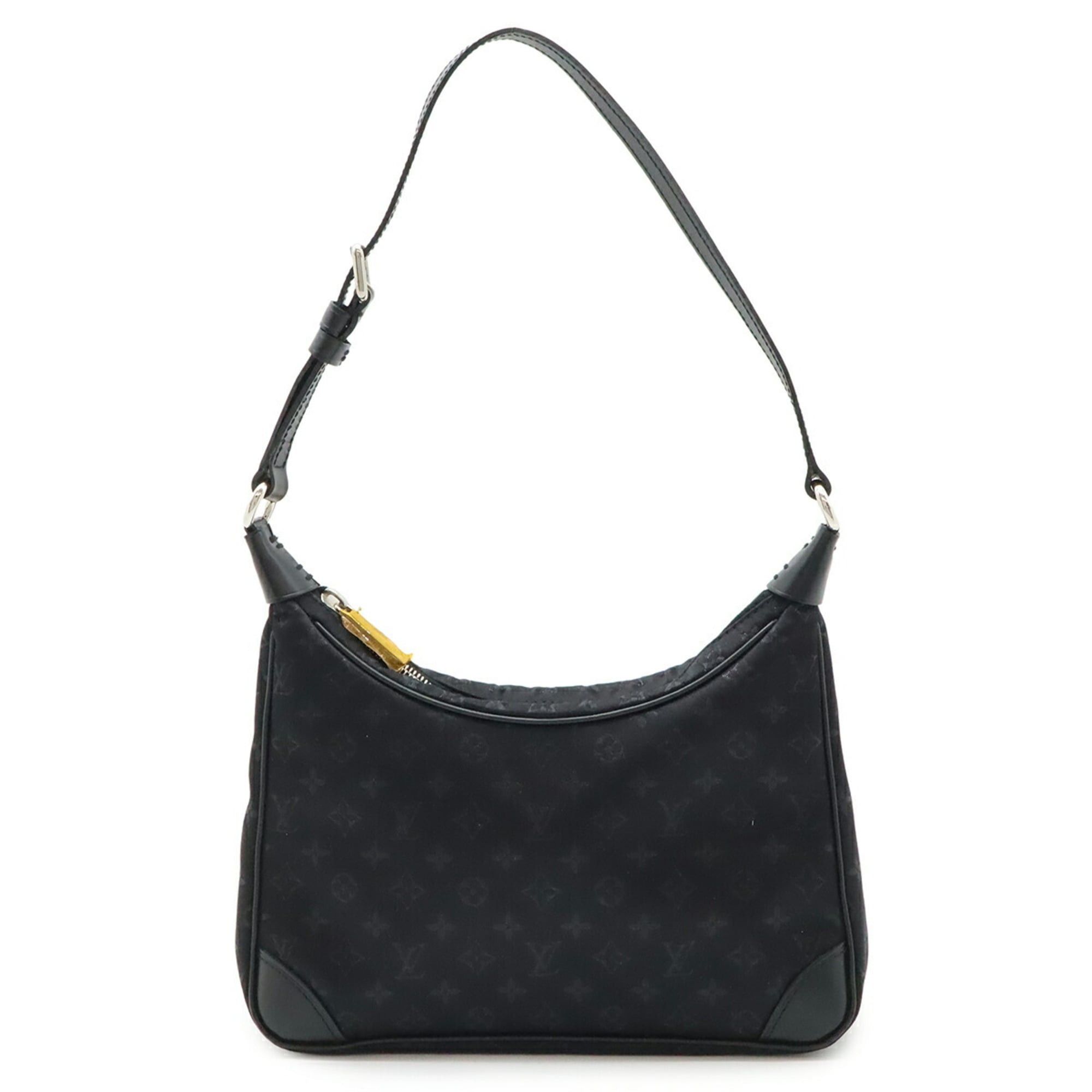 Louis Vuitton LOUIS VUITTON Monogram Satin Little Boulogne Pouch Bag in Leather, Noir and Black, M92142 Size ONE SIZE - 2 Thumbnail