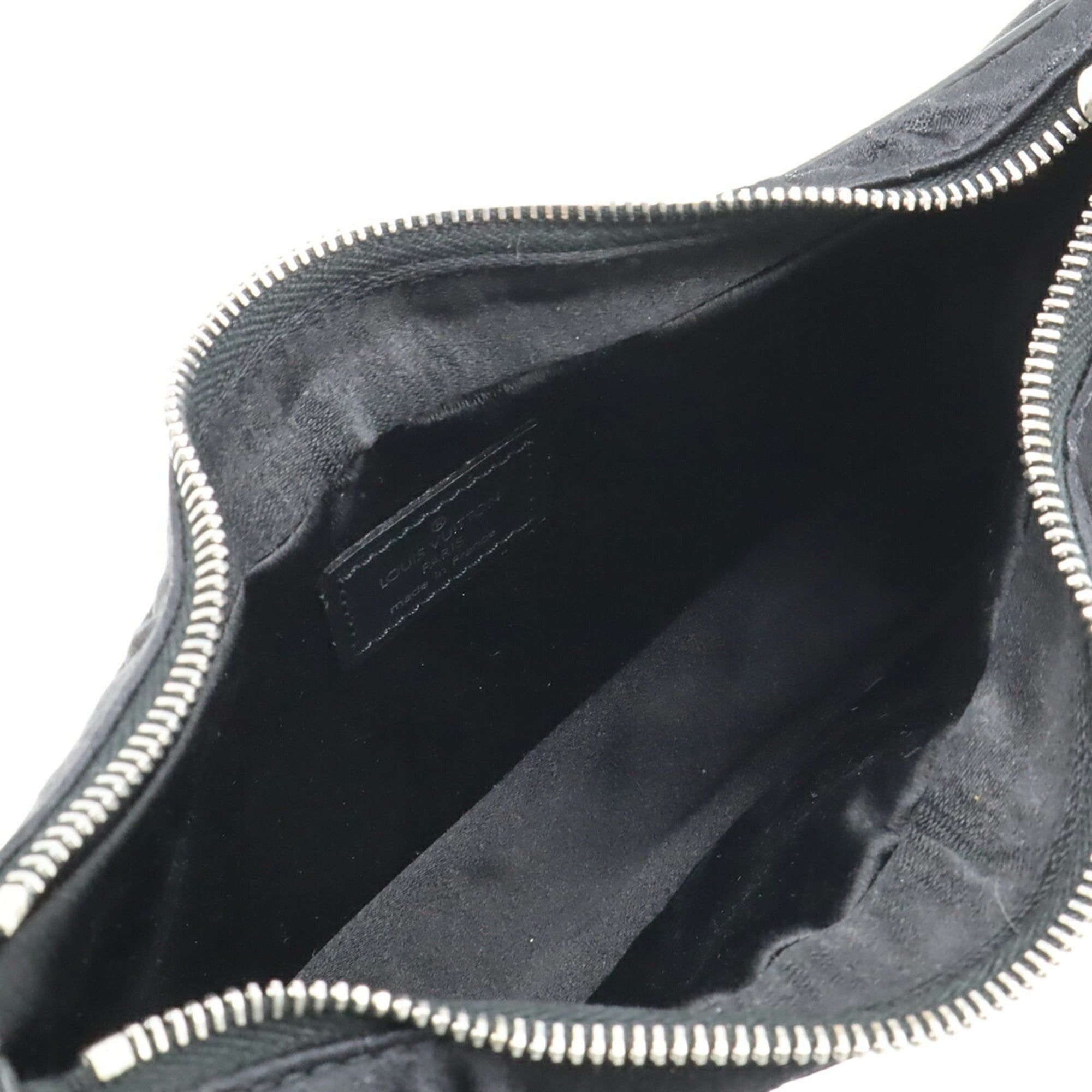 Louis Vuitton LOUIS VUITTON Monogram Satin Little Boulogne Pouch Bag in Leather, Noir and Black, M92142 Size ONE SIZE - 7 Thumbnail