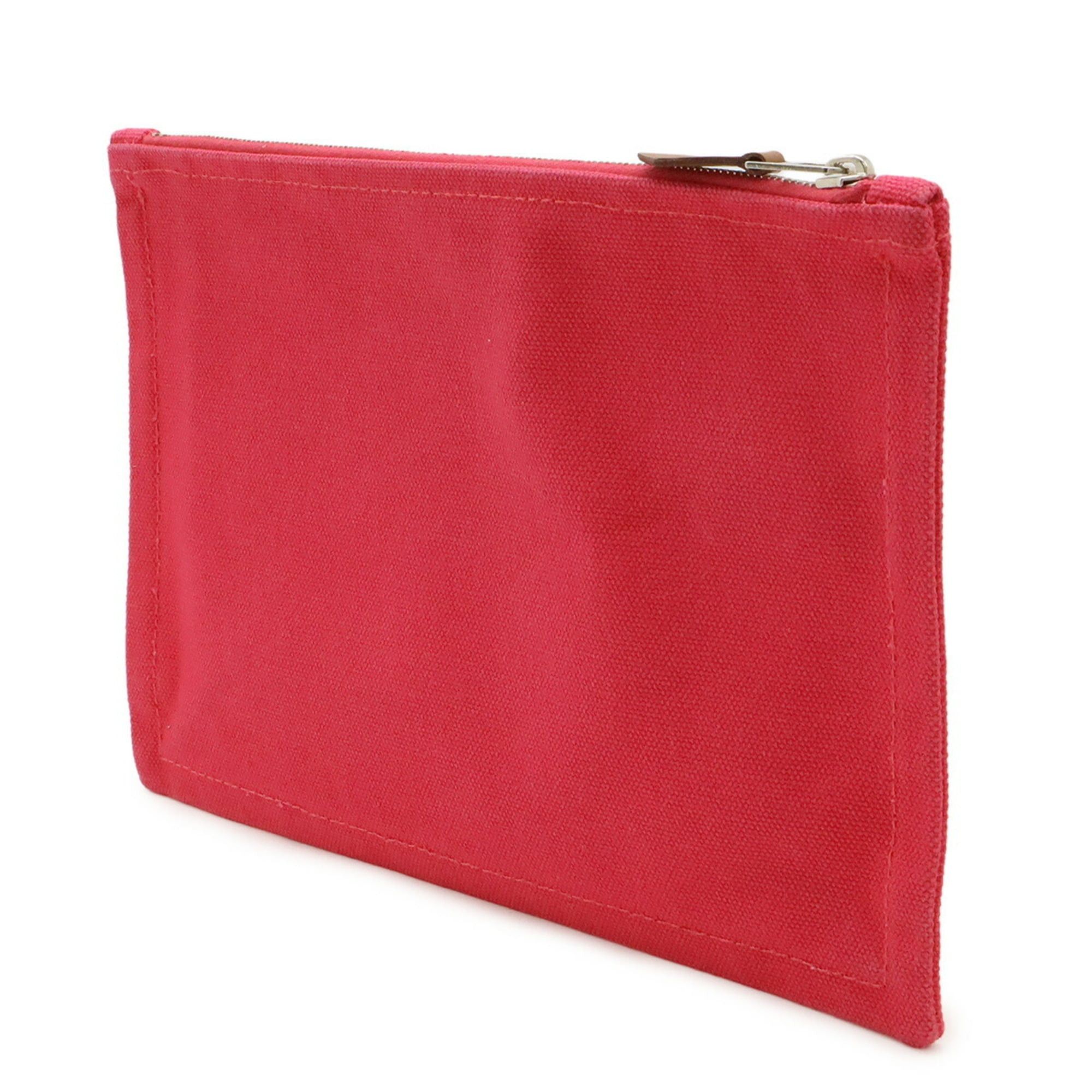 Hermes HERMES Yachting PM Flat Pouch in Canvas and Leather, Pink Size ONE SIZE - 3 Thumbnail