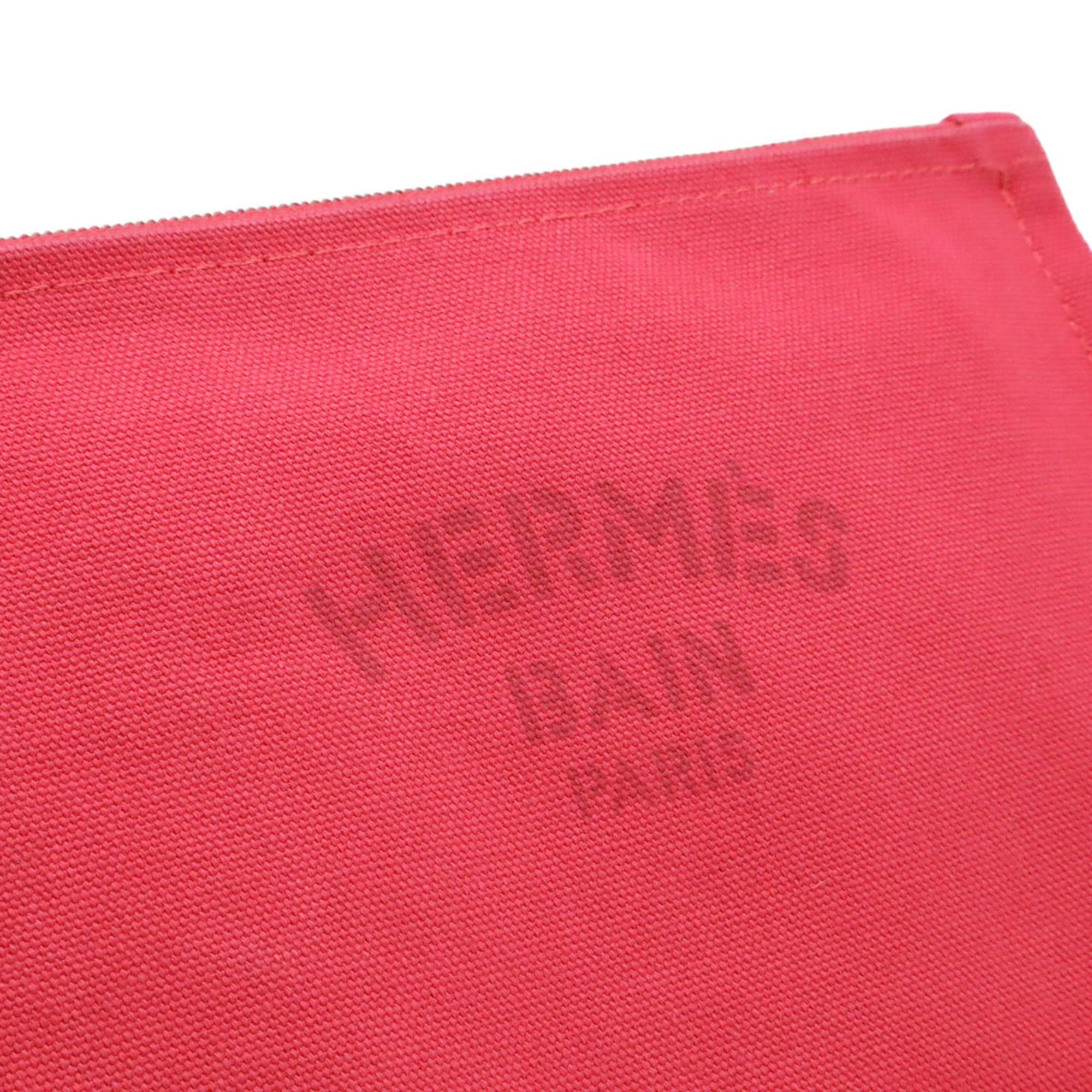 Hermes HERMES Yachting PM Flat Pouch in Canvas and Leather, Pink Size ONE SIZE - 8 Thumbnail