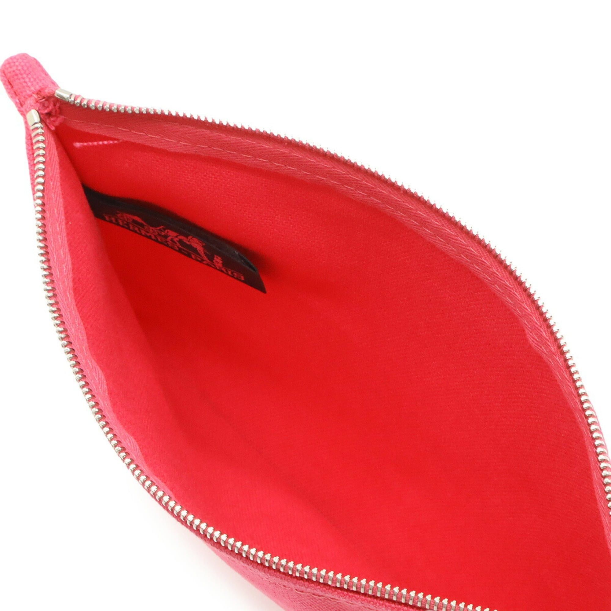 Hermes HERMES Yachting PM Flat Pouch in Canvas and Leather, Pink Size ONE SIZE - 6 Thumbnail
