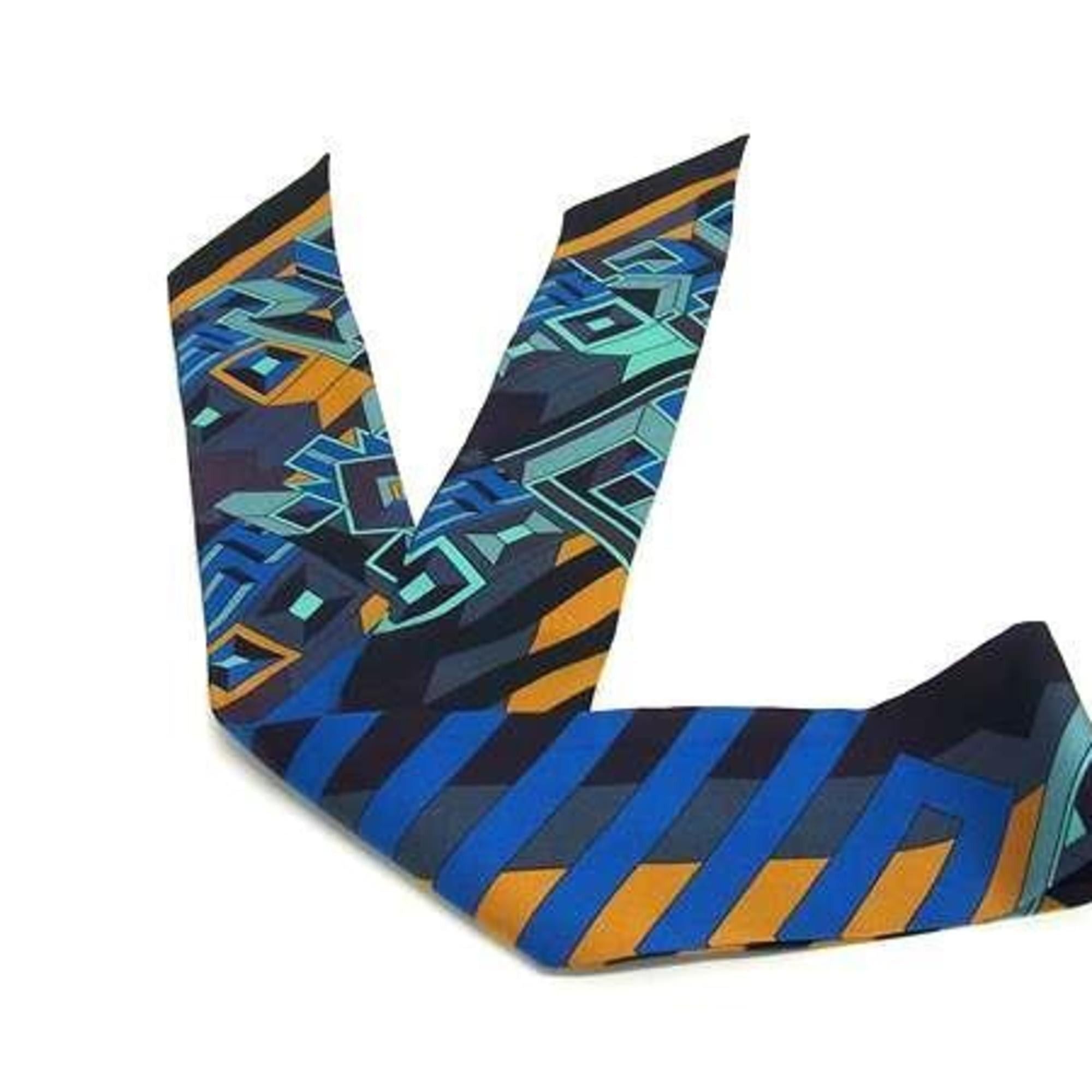 Hermes HERMES Ribbon Scarf, Twilly, 062881S02, Multicolor, Silk, Women's, LE FIL D'ARIANE, Ariadne's Thread Size ONE SIZE - 3 Thumbnail