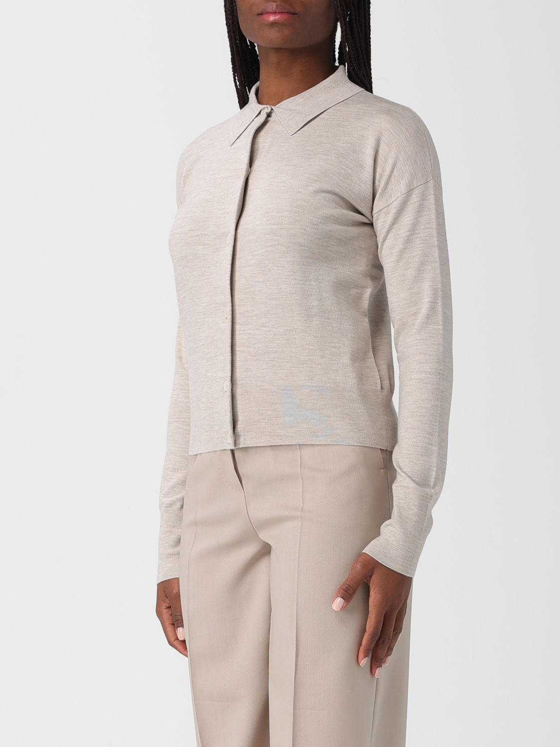 Max Mara Max Mara Sweater Woman Beige Size L / US 10 / IT 46 - 4 Thumbnail