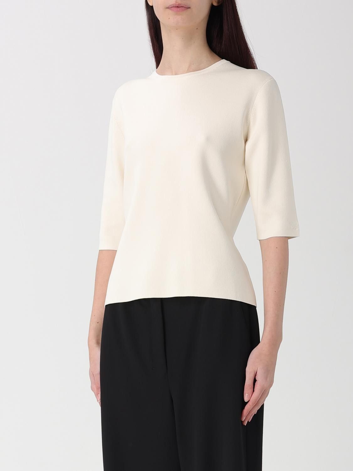 Max Mara Max Mara T-Shirt Woman Ivory Size L / US 10 / IT 46 - 4 Thumbnail
