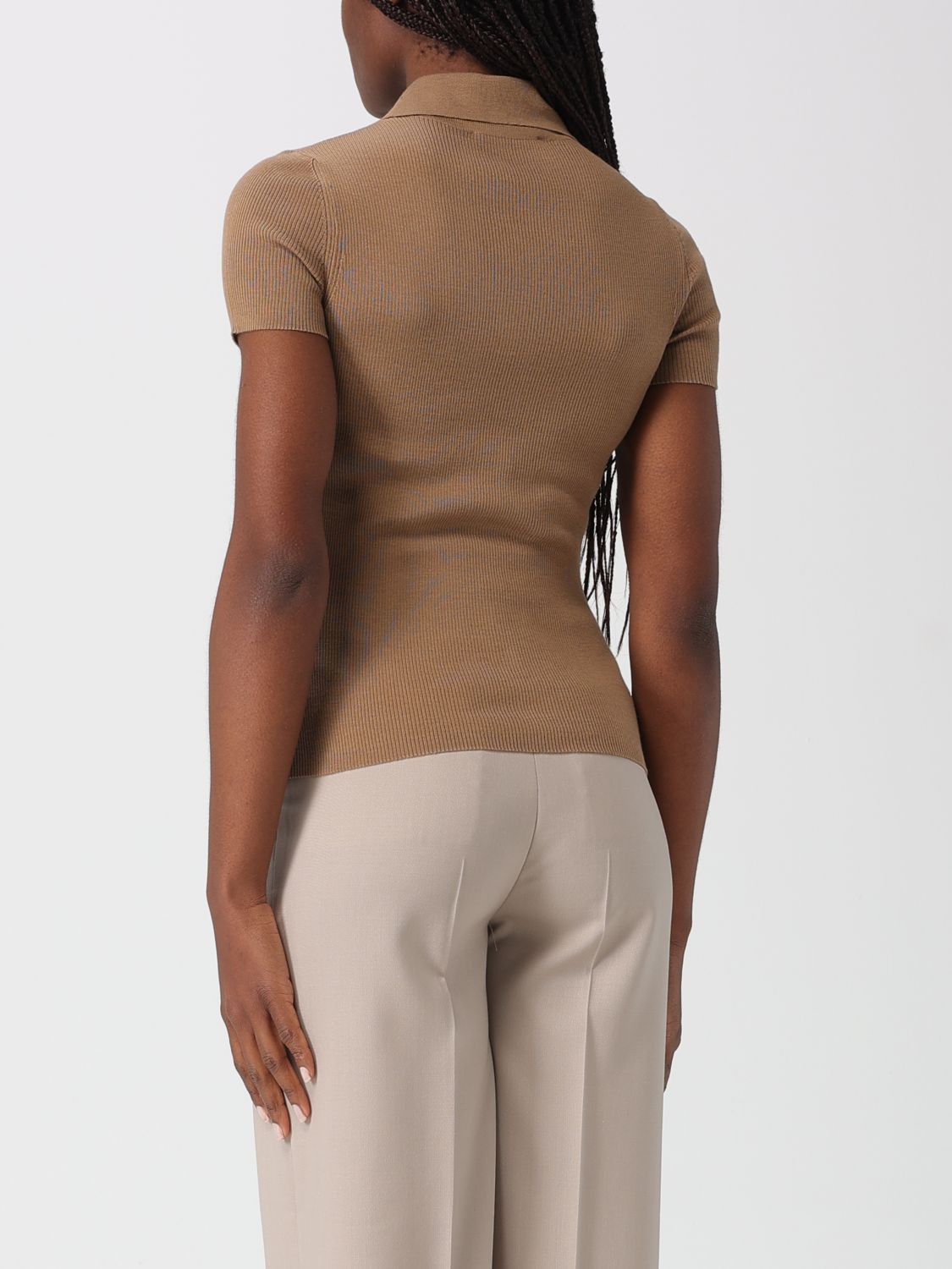 Max Mara Max Mara Polo Shirt Woman Camel Size XS / US 0-2 / IT 36-38 - 3 Thumbnail
