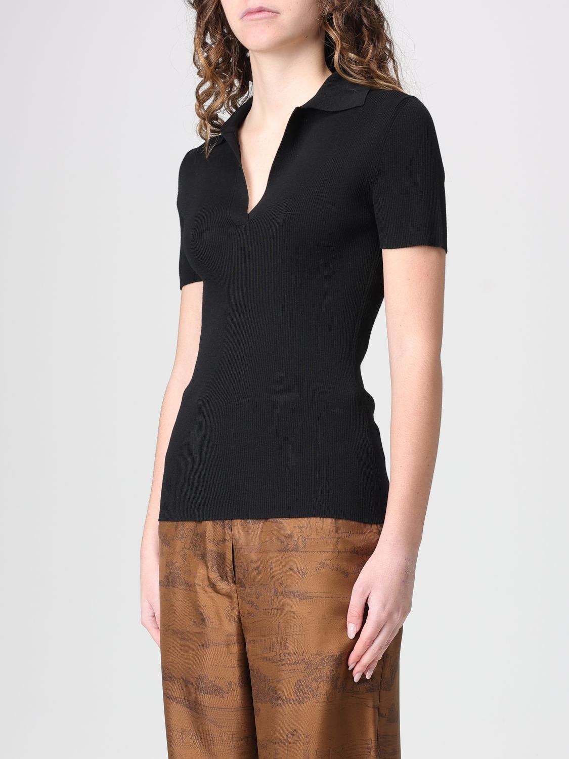 Max Mara Max Mara Polo Shirt Woman Black Size XS / US 0-2 / IT 36-38 - 3 Thumbnail