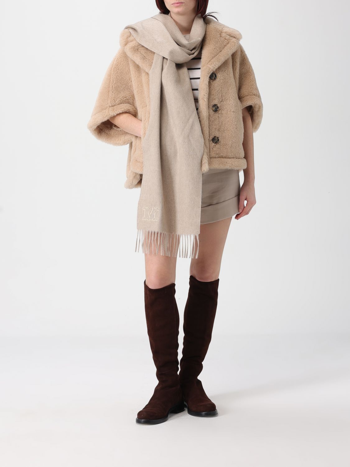 Max Mara Max Mara Scarf Woman Beige Size ONE SIZE - 4 Thumbnail