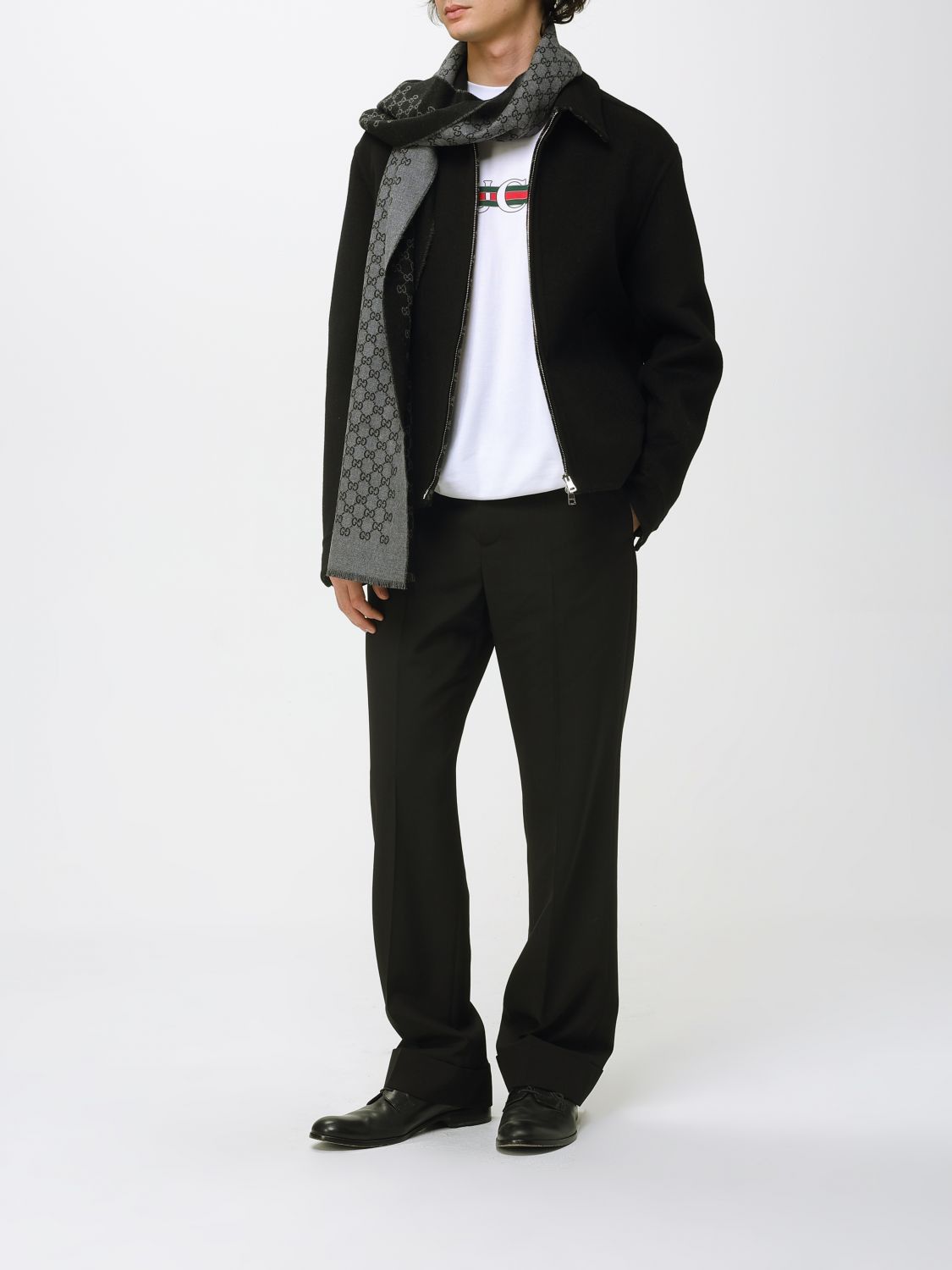 Gucci Gucci Scarf Men Charcoal Size ONE SIZE - 4 Thumbnail