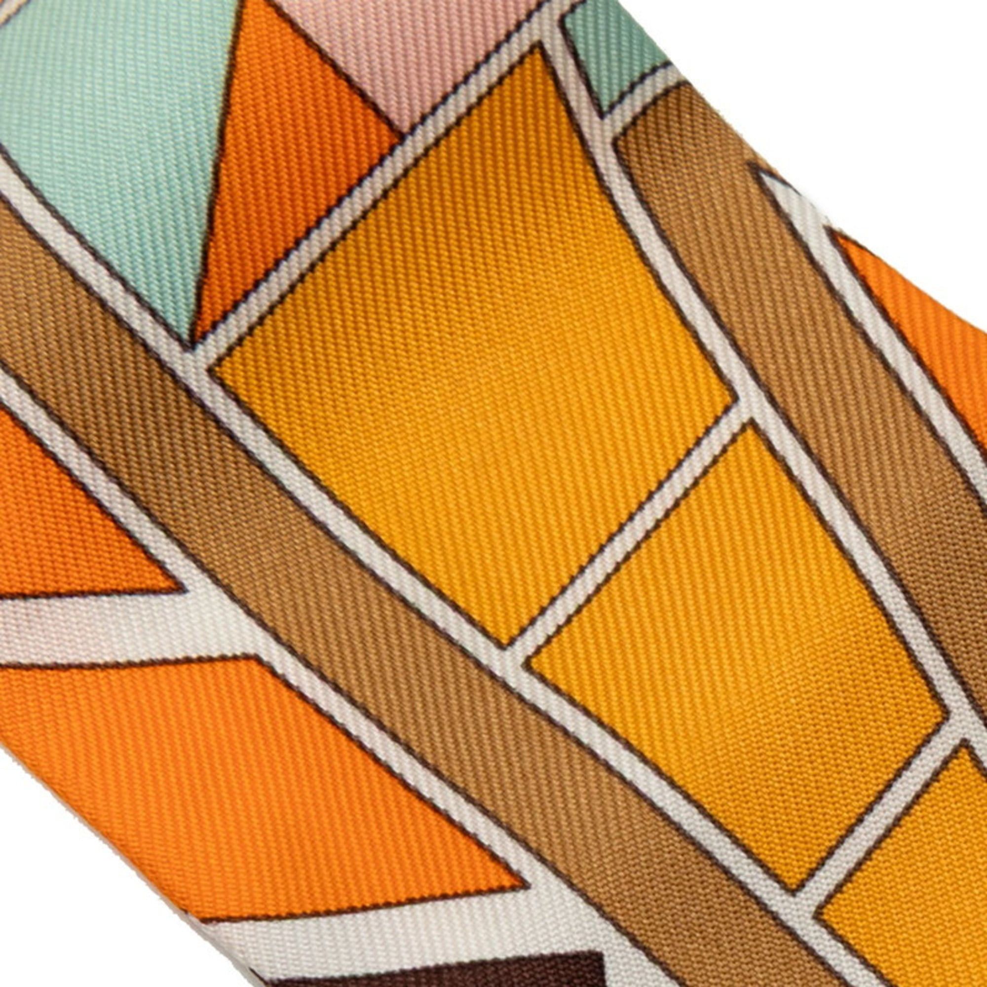Hermes Hermes Hermès Twilly "L'art indien des plaines" (Prairie Indian Art) Scarf/Muffler in Multicolor Silk for Women Size ONE SIZE - 4 Thumbnail