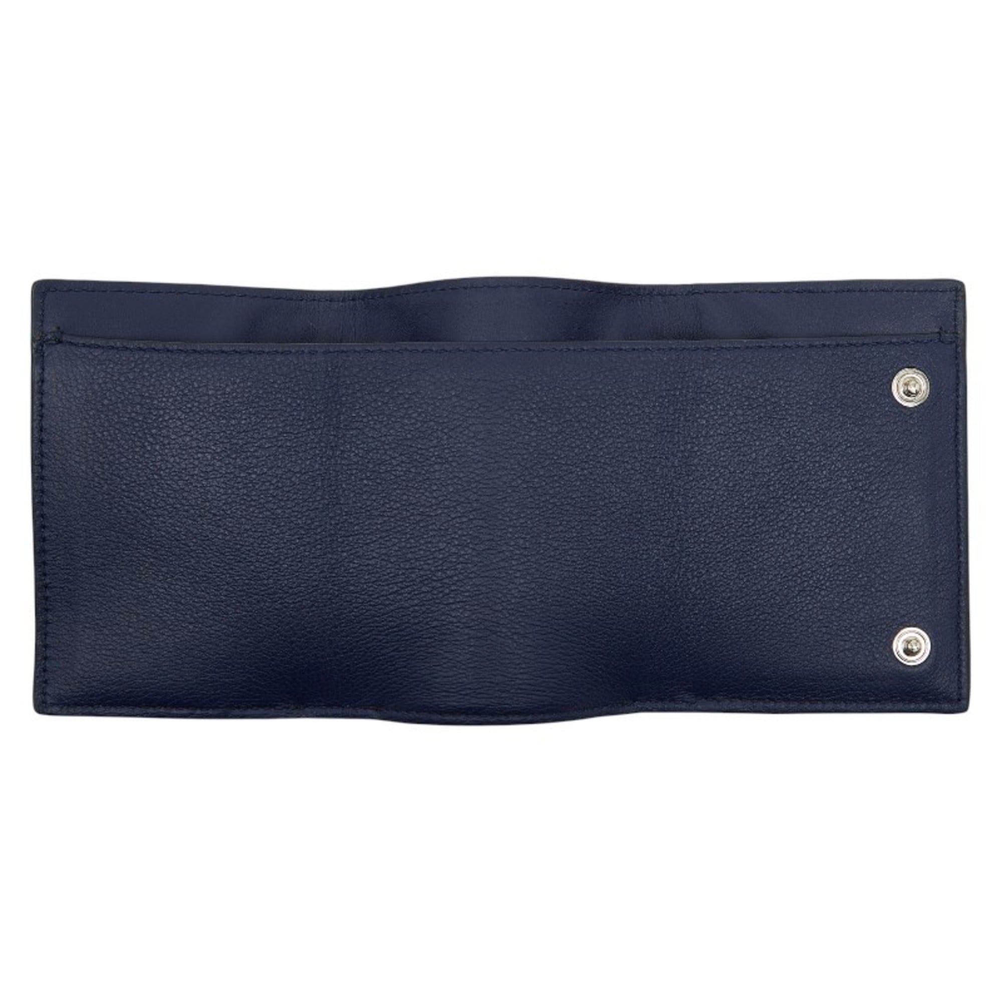 Loewe LOEWE Linen Tri-fold Wallet Blue Leather Women's Size ONE SIZE - 6 Thumbnail