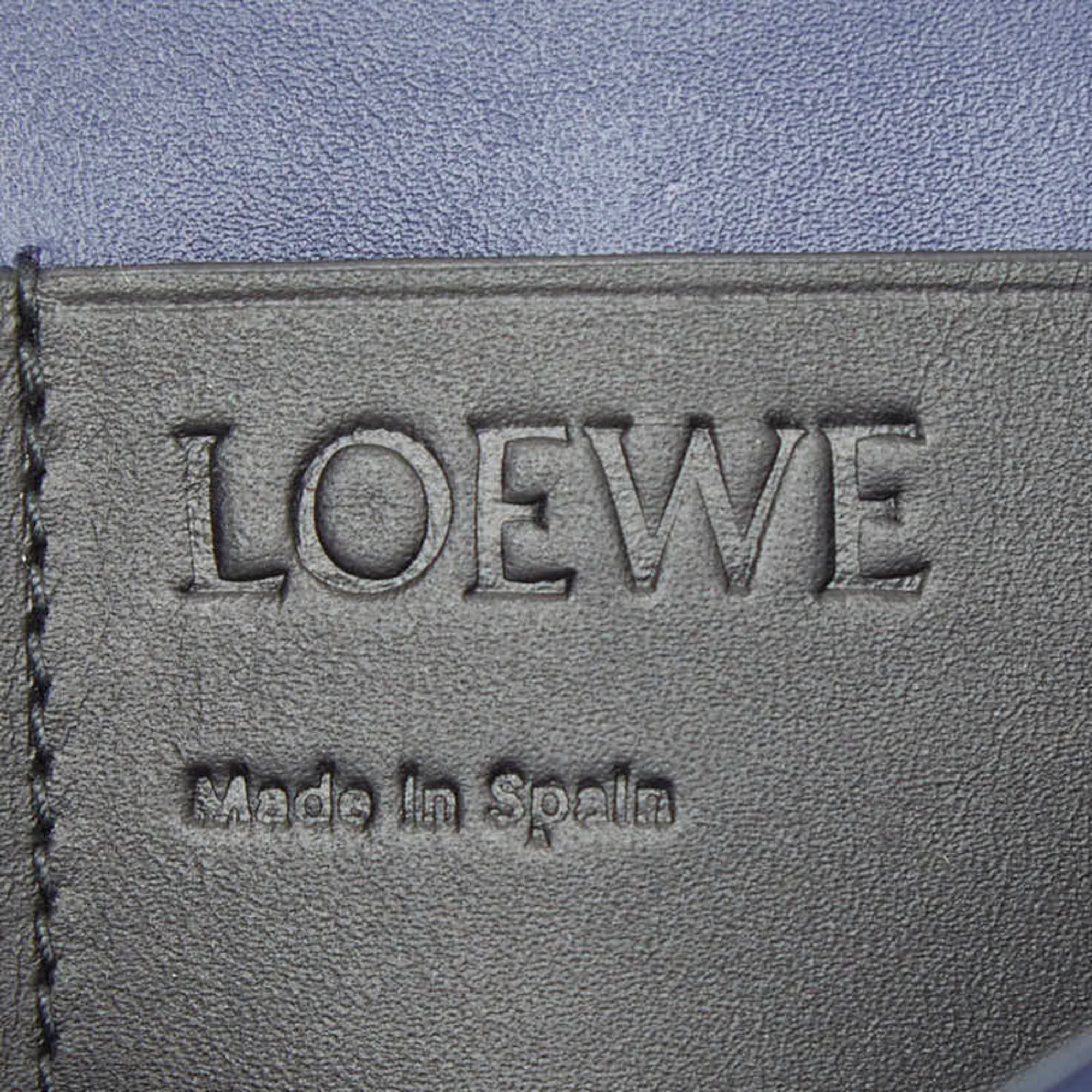 Loewe LOEWE Linen Tri-fold Wallet Blue Leather Women's Size ONE SIZE - 8 Thumbnail