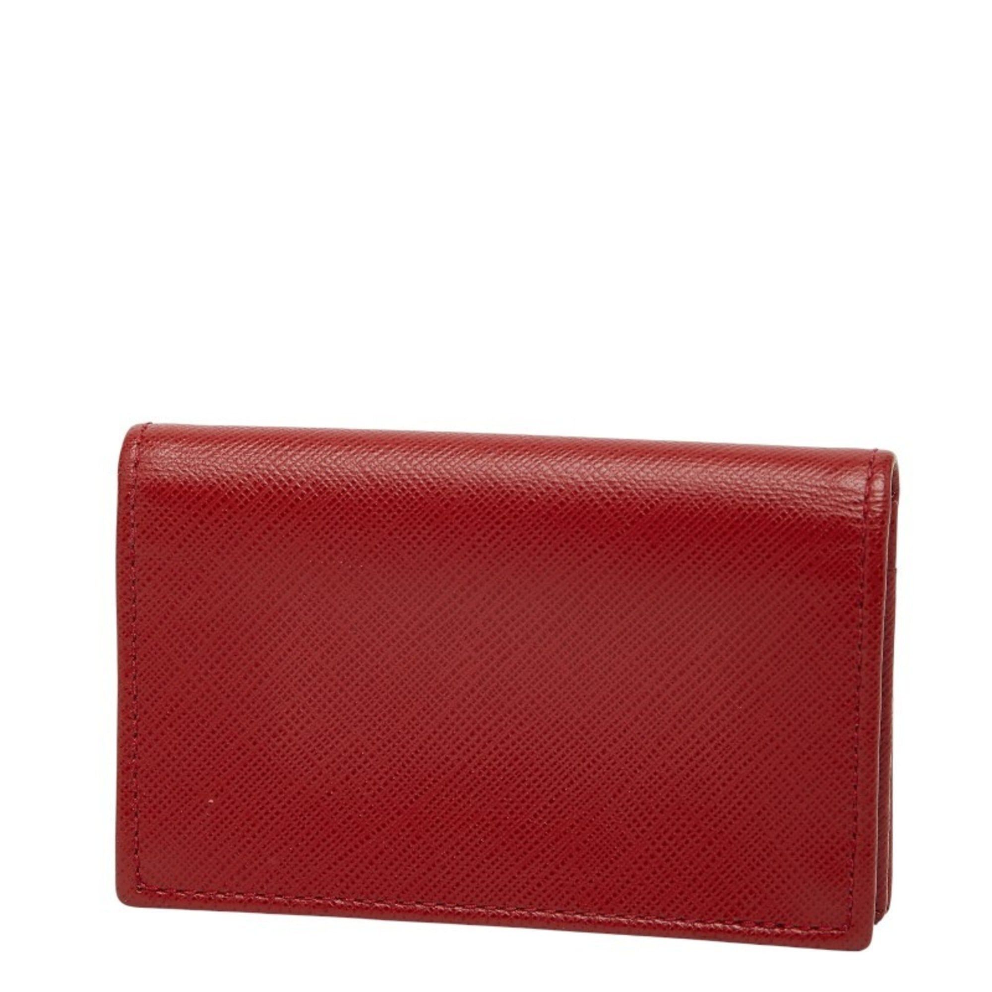Salvatore Ferragamo Salvatore Ferragamo Gancini Business Card Case/Card Case/Pass Case Red Leather Women's Size ONE SIZE - 2 Thumbnail