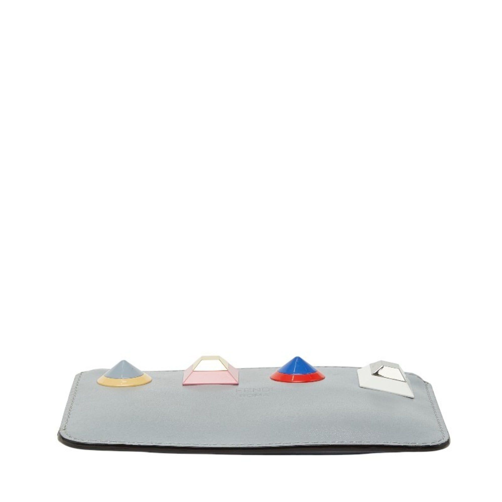 Fendi Fendi Studded Wallet/Coin Case/Key Case 8AP151 Gray Multicolor Leather Women's FENDI Size ONE SIZE - 3 Thumbnail
