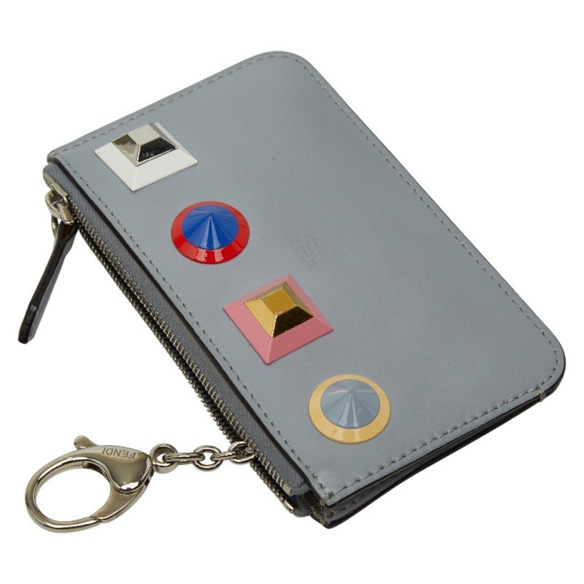 Fendi Fendi Studded Wallet/Coin Case/Key Case 8AP151 Gray Multicolor Leather Women's FENDI Size ONE SIZE - 6 Thumbnail