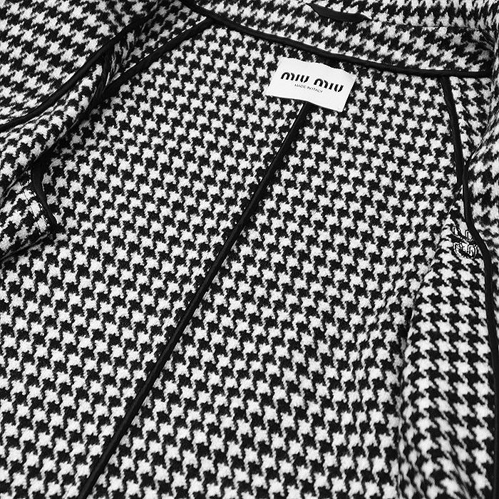 Miu Miu Miu Miu Miu Miu Houndstooth Virgin Wool Coat Textile Outerwear DUTY FREE for USA Size ONE SIZE - 11 Thumbnail