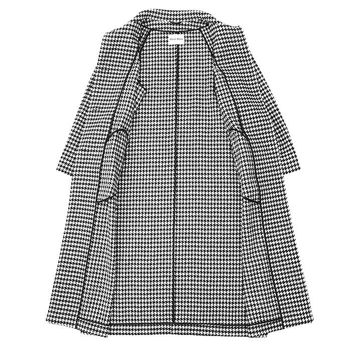 Miu Miu Miu Miu Miu Miu Houndstooth Virgin Wool Coat Textile Outerwear DUTY FREE for USA Size ONE SIZE - 8 Thumbnail