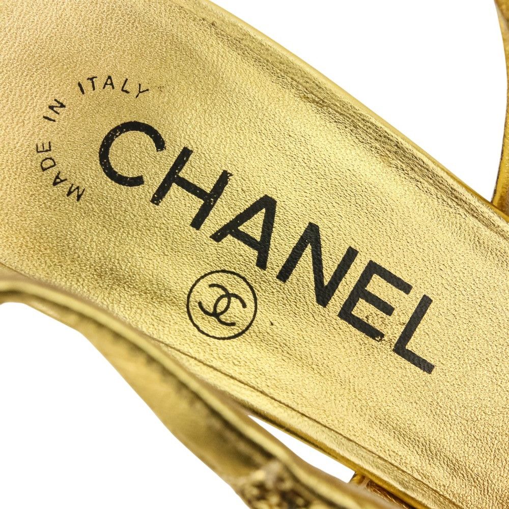 Chanel Chanel Chanel Coco Mark Glitter Slingback Pumps Leather Shoes G37586 DUTY FREE for USA Size ONE SIZE - 10 Thumbnail