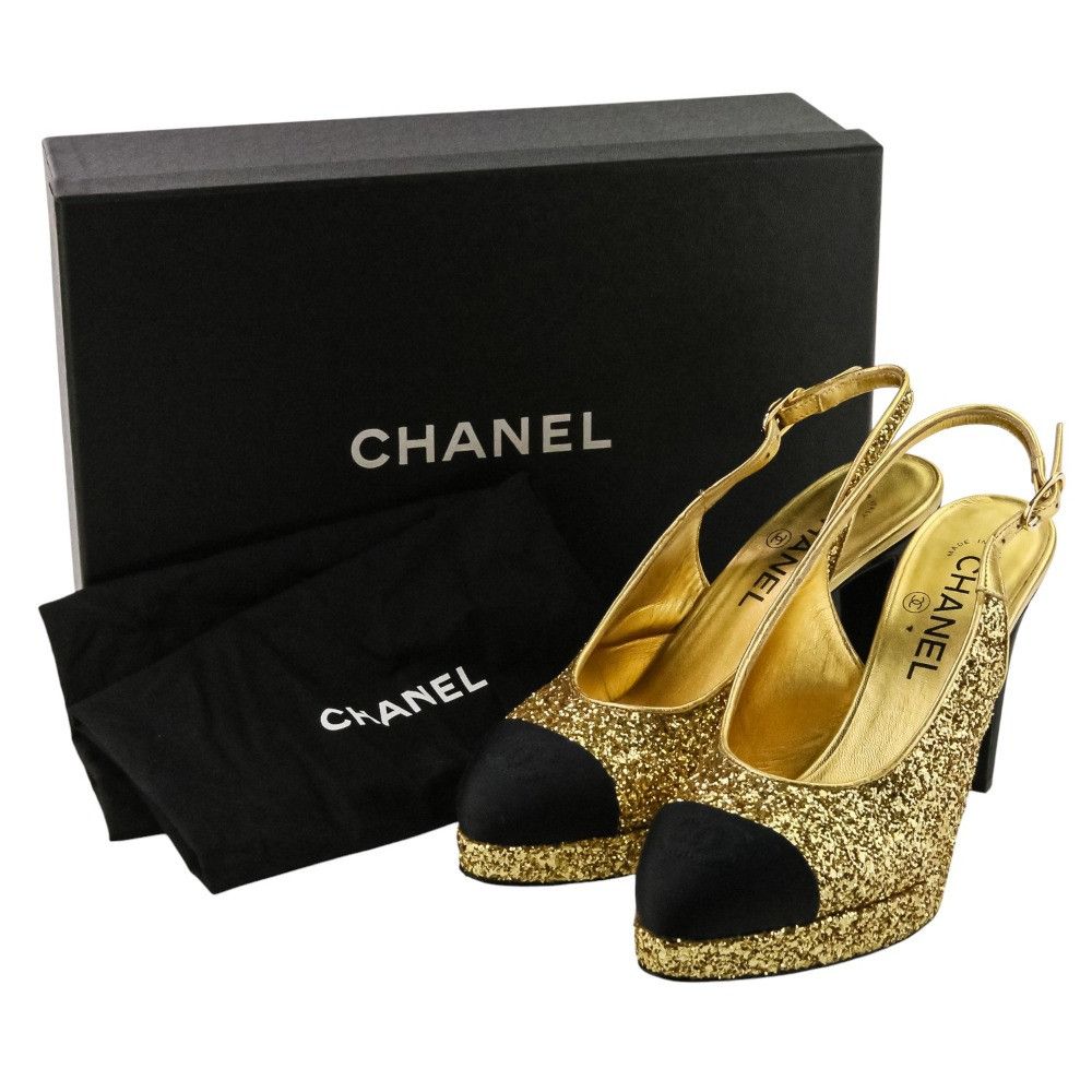 Chanel Chanel Chanel Coco Mark Glitter Slingback Pumps Leather Shoes G37586 DUTY FREE for USA Size ONE SIZE - 15 Thumbnail