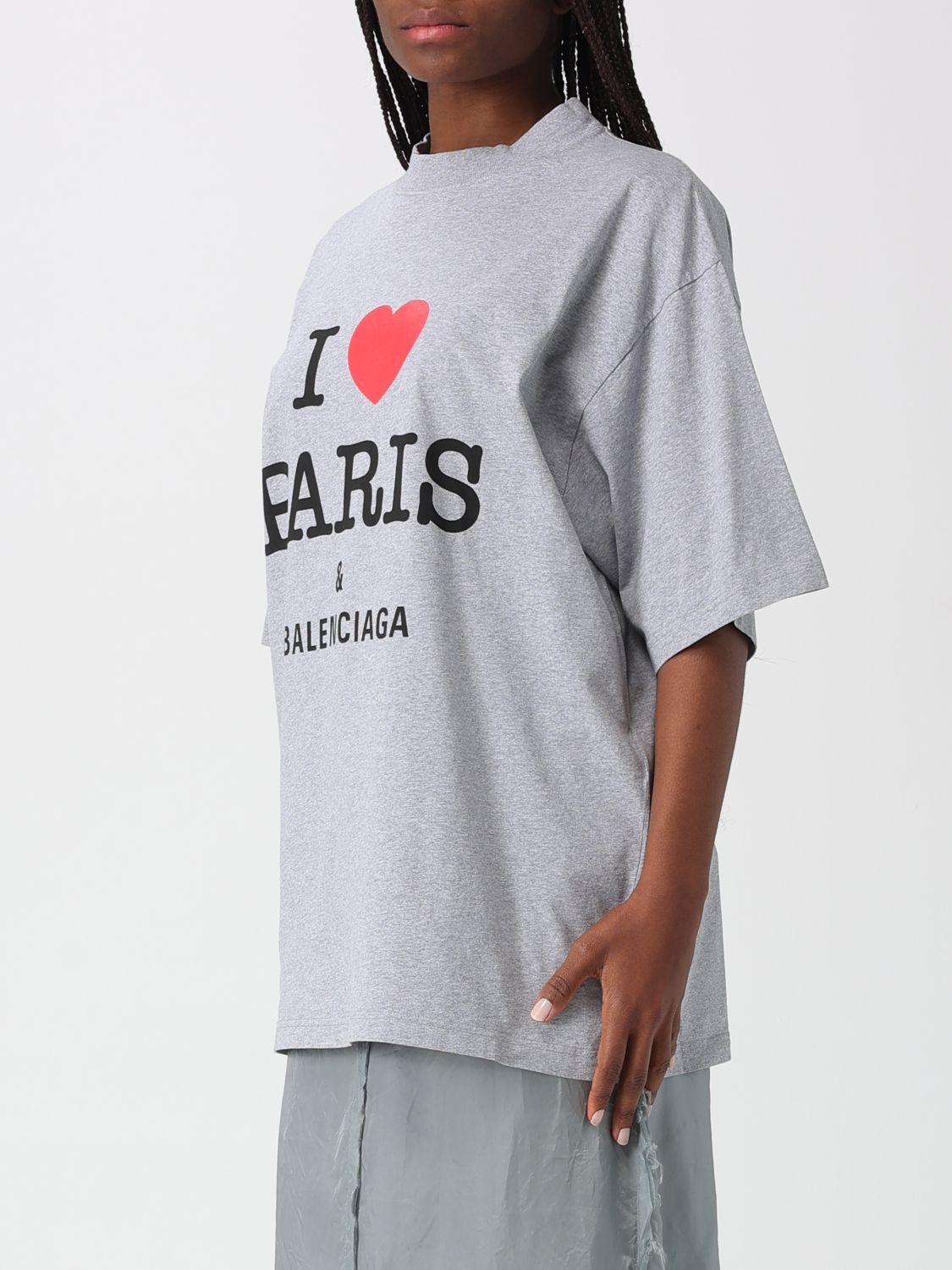 Balenciaga Balenciaga T-Shirt Woman Grey Size XS / US 0-2 / IT 36-38 - 4 Thumbnail