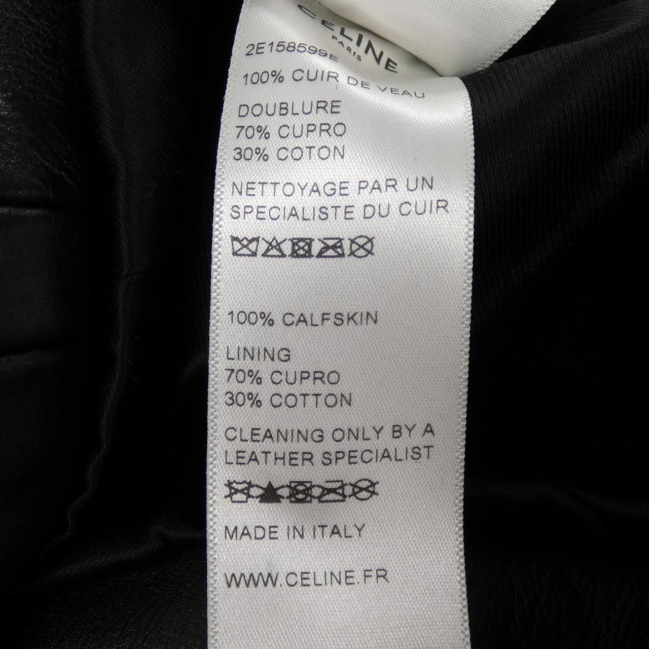 Celine Celine Celine Classic Biker Jacket Calf Leather Jacket Leather Outerwear 2E158599E DUTY FREE for USA Size ONE SIZE - 3 Thumbnail