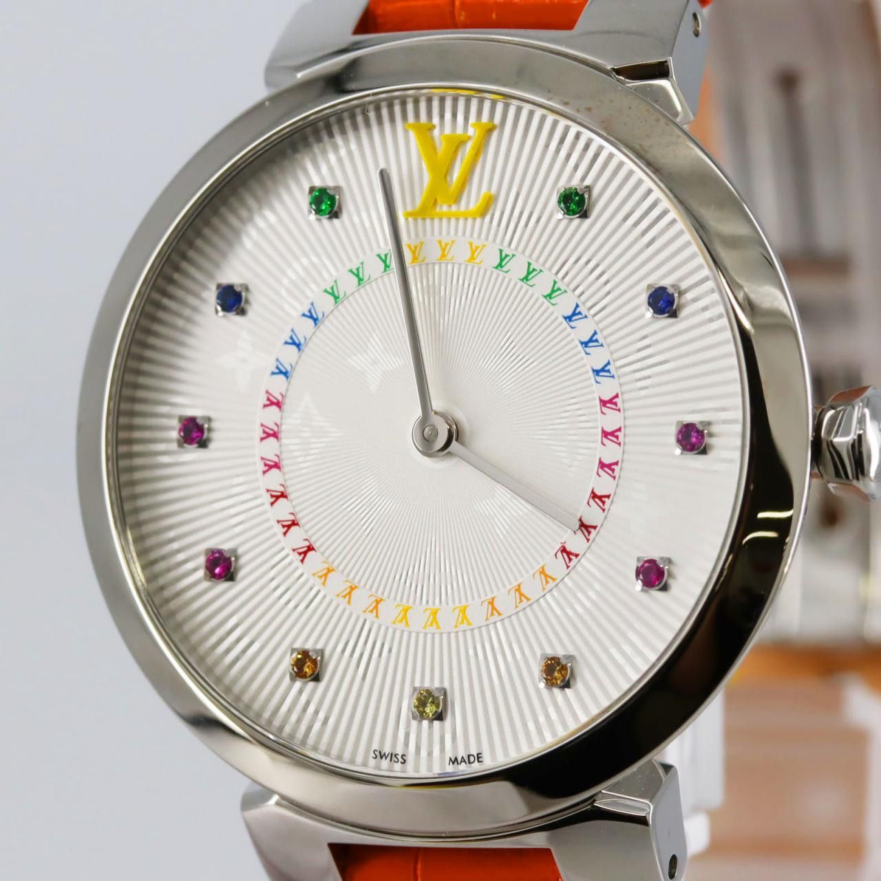 Louis Vuitton Louis Vuitton Louis Vuitton Tambour Slim 11P Stainless Steel Quartz Metal Quartz QA159 DUTY FREE for USA Size ONE SIZE - 4 Thumbnail