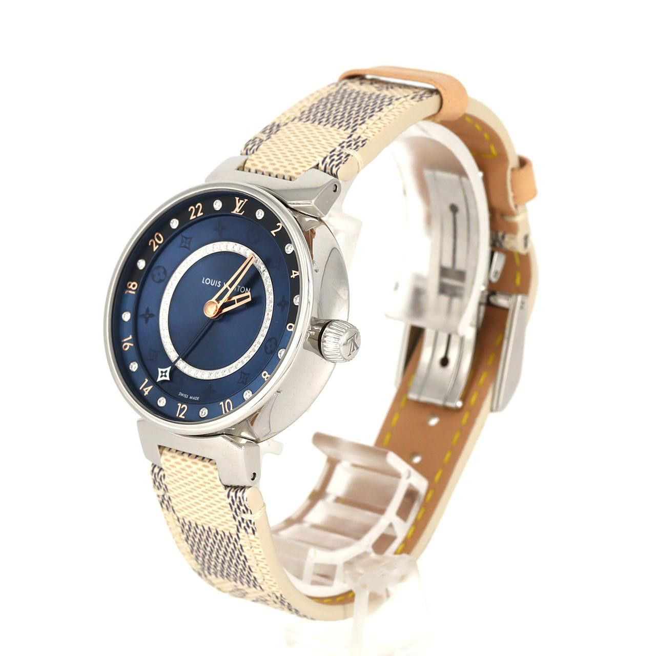 Louis Vuitton Louis Vuitton Louis Vuitton Tambour Dual Time Stainless Steel Metal Quartz QA142 DUTY FREE for USA Size ONE SIZE - 2 Thumbnail