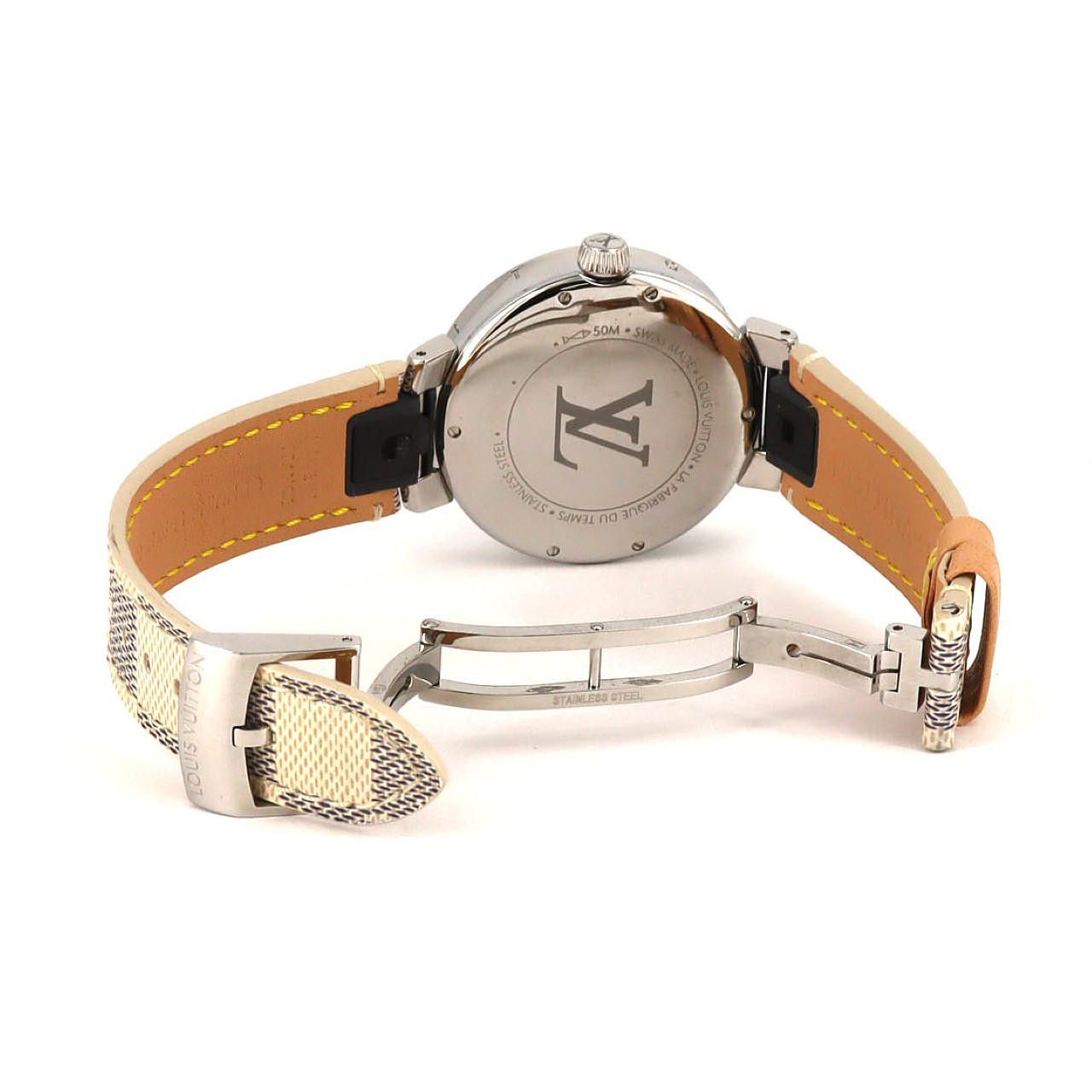 Louis Vuitton Louis Vuitton Louis Vuitton Tambour Dual Time Stainless Steel Metal Quartz QA142 DUTY FREE for USA Size ONE SIZE - 7 Thumbnail