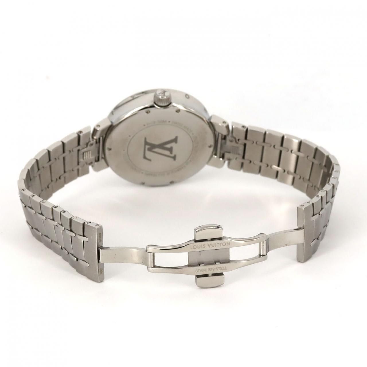 Louis Vuitton Louis Vuitton Louis Vuitton Tambour Moon Dual Time Stainless Steel Metal Quartz QA106 DUTY FREE for USA Size ONE SIZE - 6 Thumbnail