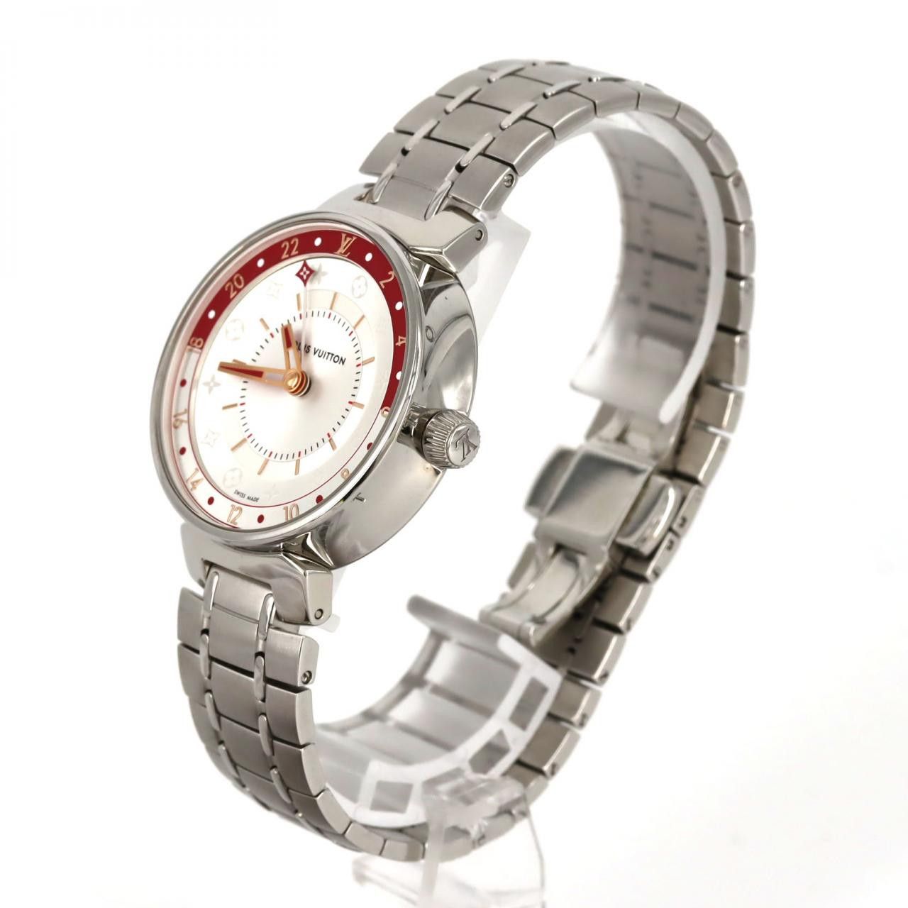 Louis Vuitton Louis Vuitton Louis Vuitton Tambour Moon Dual Time Stainless Steel Metal Quartz QA106 DUTY FREE for USA Size ONE SIZE - 2 Thumbnail