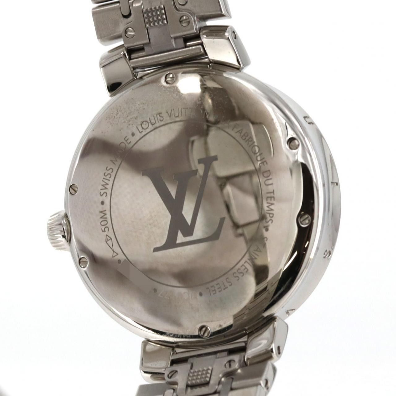 Louis Vuitton Louis Vuitton Louis Vuitton Tambour Moon Dual Time Stainless Steel Metal Quartz QA106 DUTY FREE for USA Size ONE SIZE - 7 Thumbnail