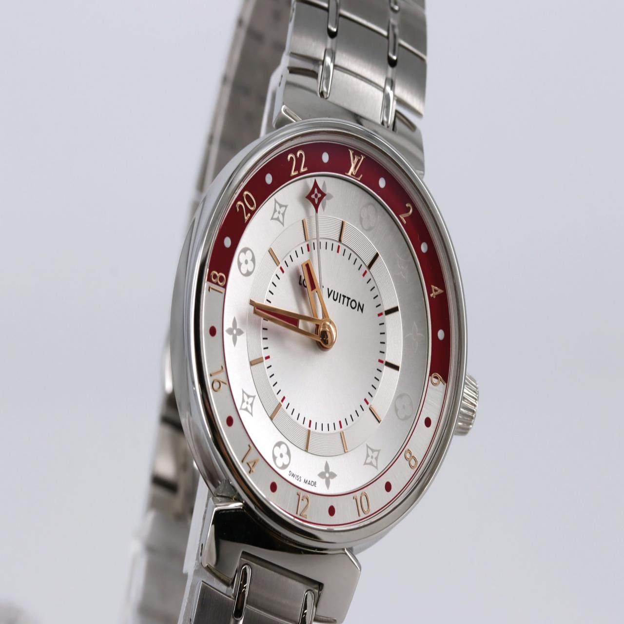Louis Vuitton Louis Vuitton Louis Vuitton Tambour Moon Dual Time Stainless Steel Metal Quartz QA106 DUTY FREE for USA Size ONE SIZE - 5 Thumbnail