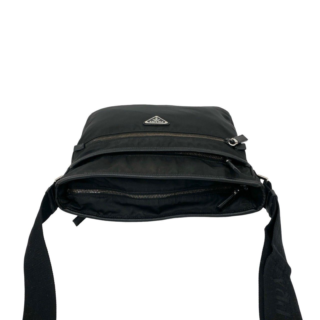 Prada Prada Prada Triangle Logo Nylon Saffiano Leather Shoulder Bag Textile Shoulder Bag DUTY FREE for USA Size ONE SIZE - 5 Thumbnail