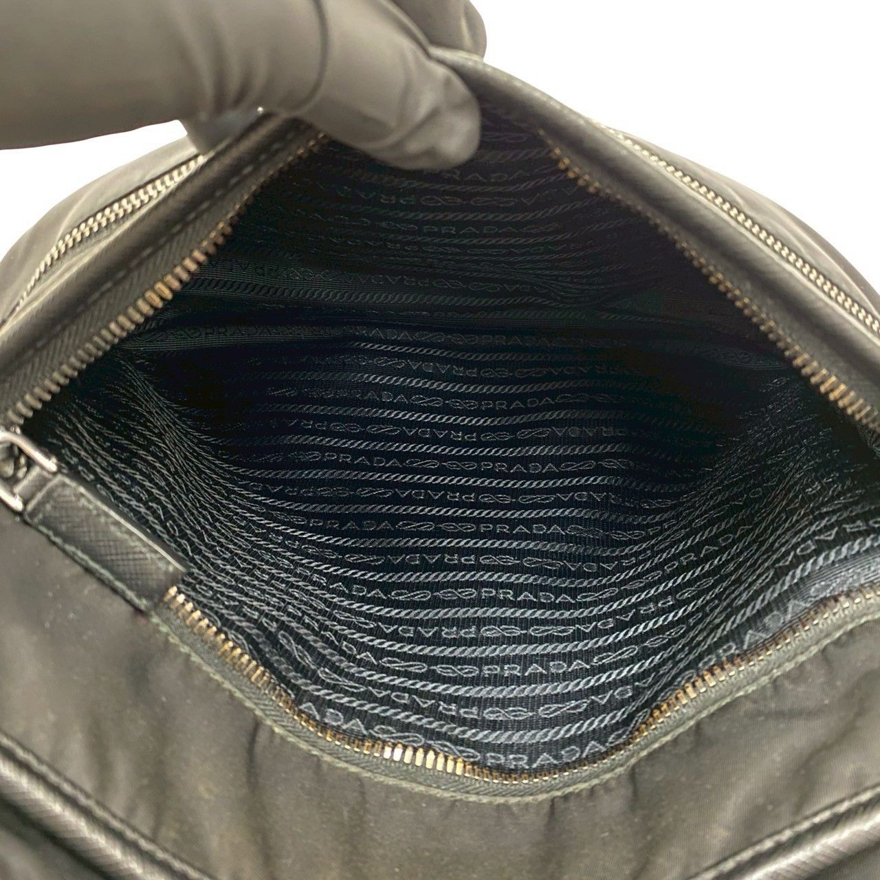 Prada Prada Prada Triangle Logo Nylon Saffiano Leather Shoulder Bag Textile Shoulder Bag DUTY FREE for USA Size ONE SIZE - 11 Thumbnail