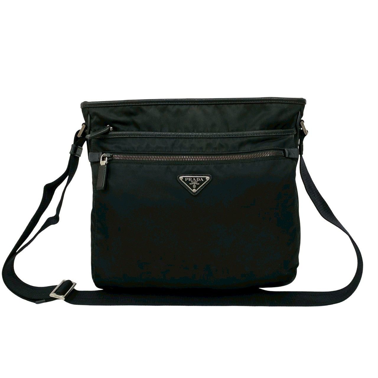 Prada Prada Prada Triangle Logo Nylon Saffiano Leather Shoulder Bag Textile Shoulder Bag DUTY FREE for USA Size ONE SIZE - 2 Thumbnail