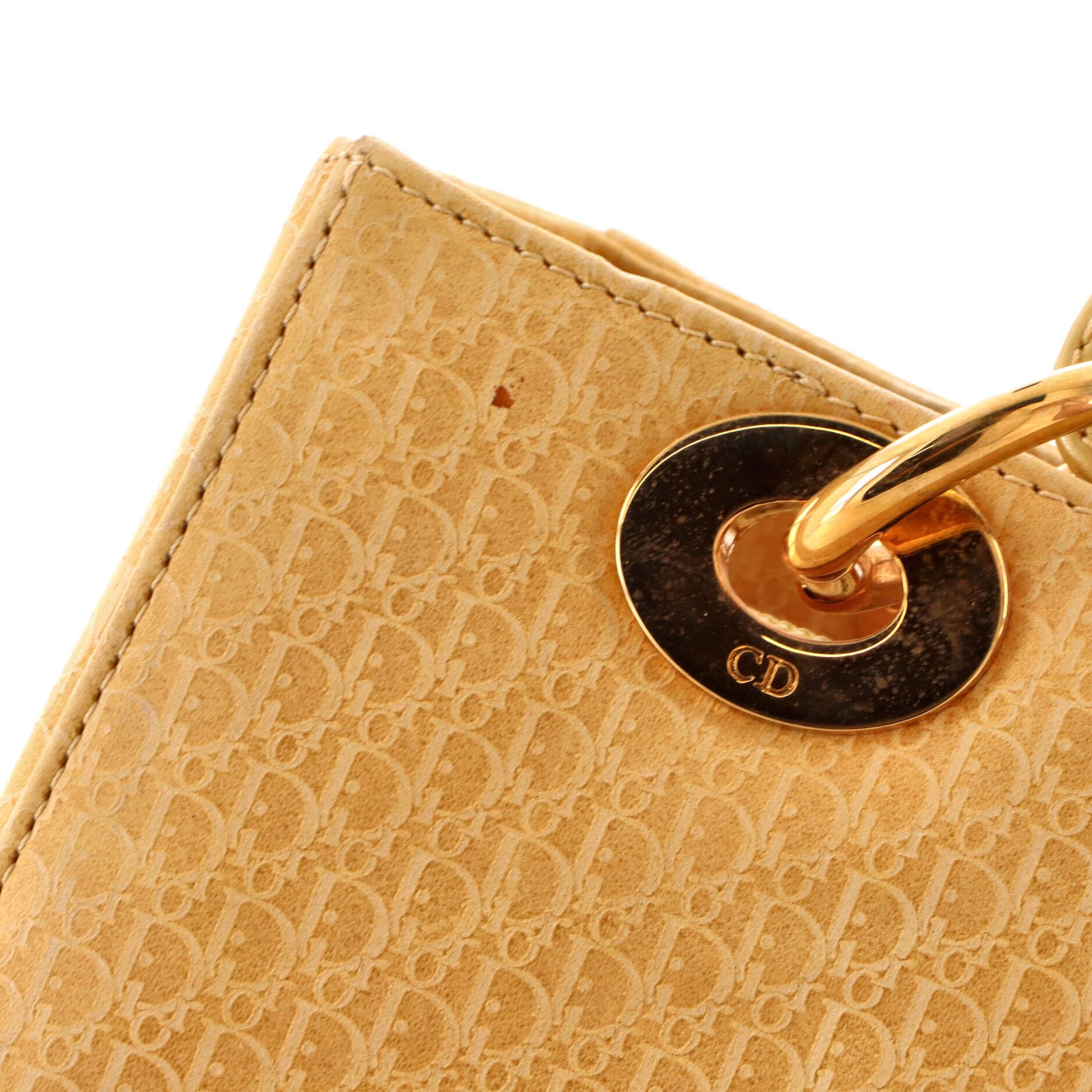 Dior Vintage Lady Dior Bag Diorissimo Suede Medium Size ONE SIZE - 7 Thumbnail
