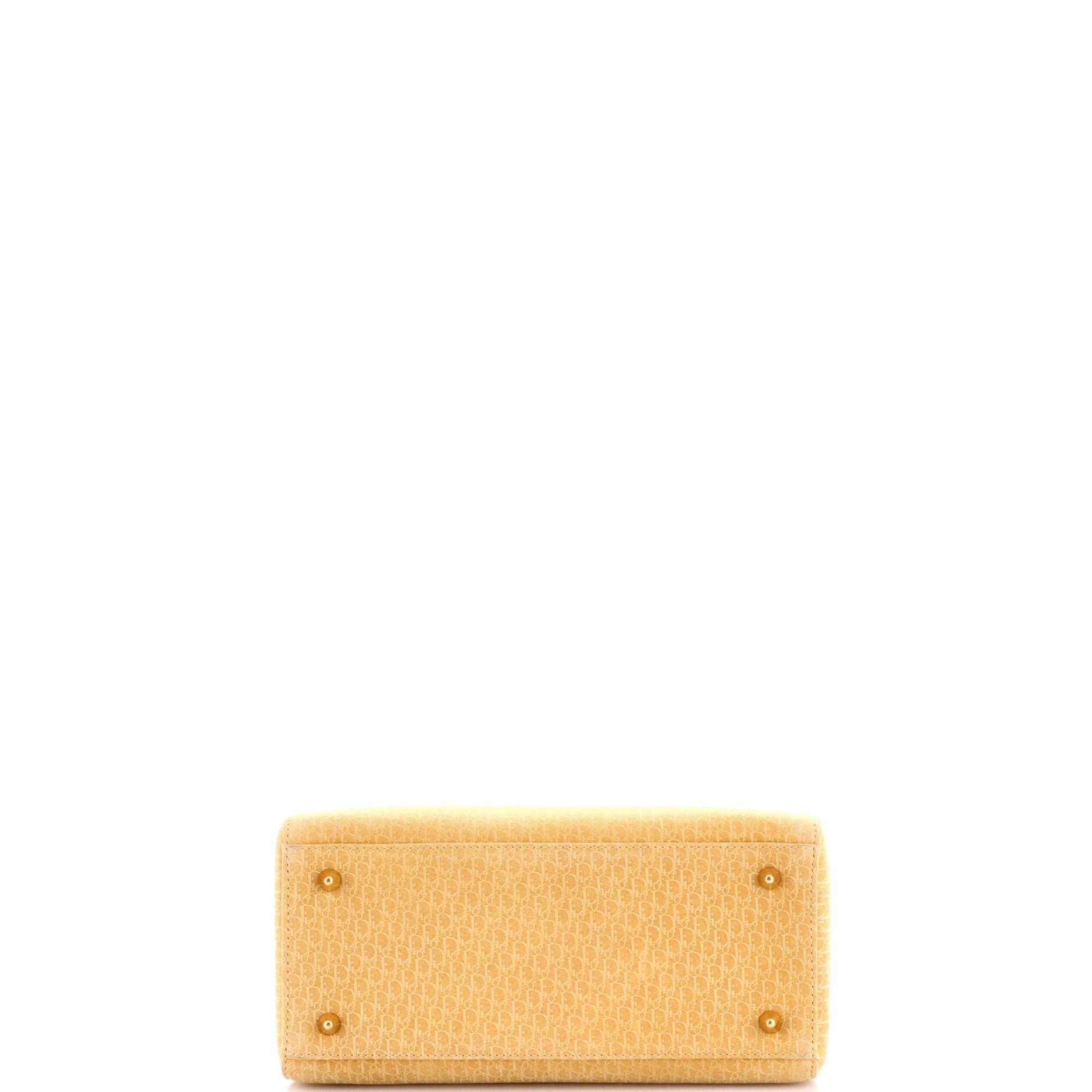 Dior Vintage Lady Dior Bag Diorissimo Suede Medium Size ONE SIZE - 3 Thumbnail