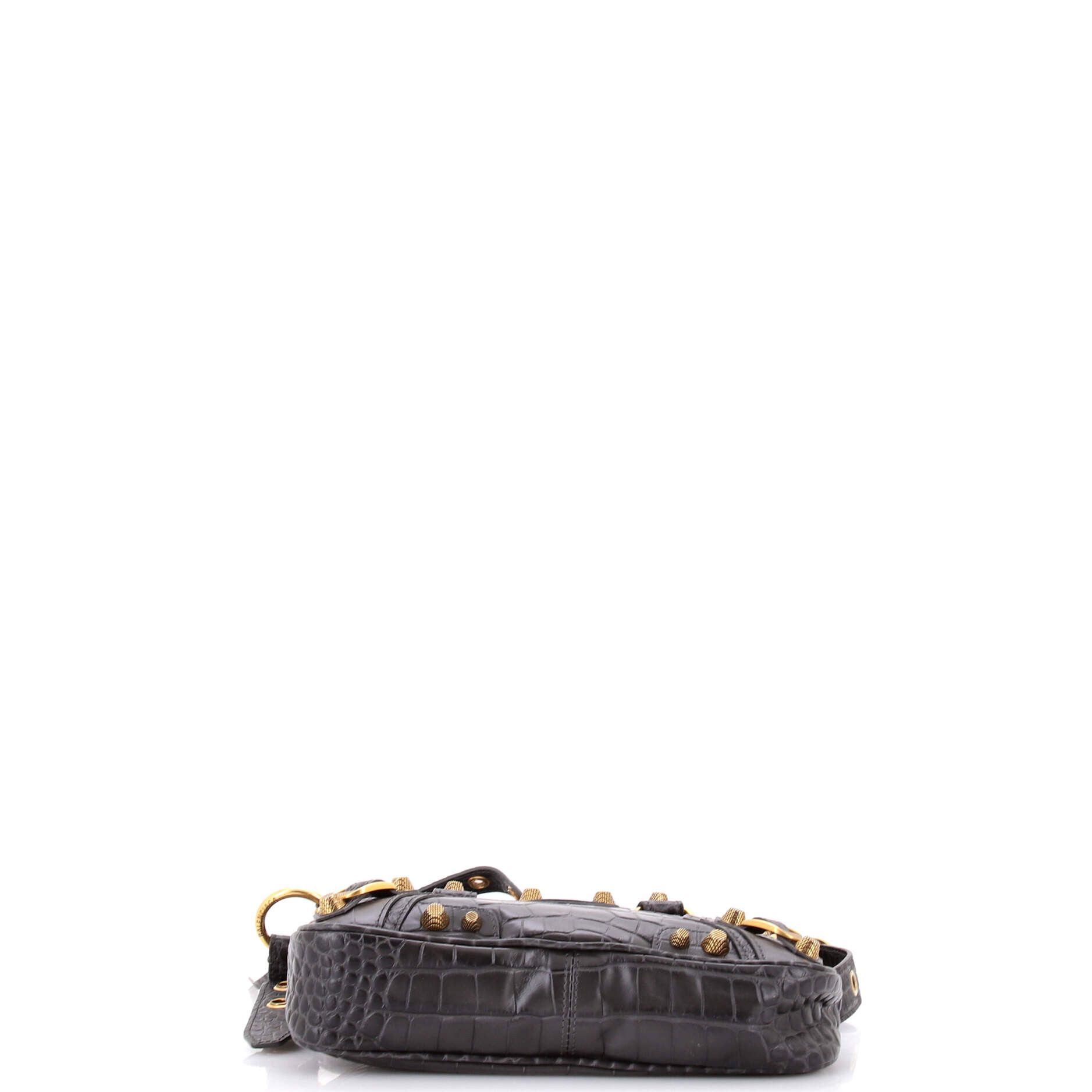 Balenciaga Le Cagole Giant Studs Tote Crocodile Embossed Leather Small Size ONE SIZE - 4 Thumbnail