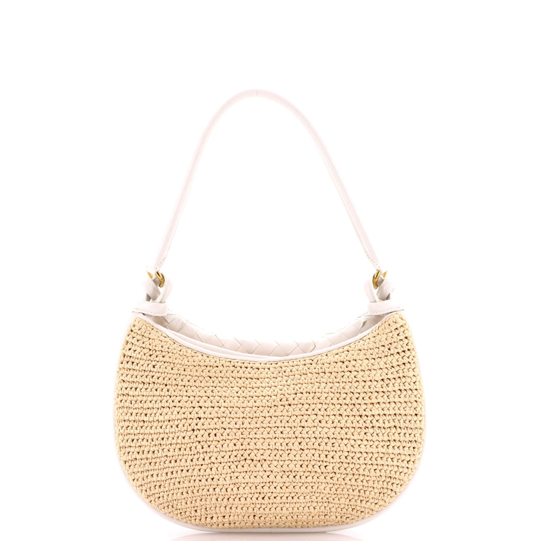 Bottega Veneta Gemelli Shoulder Bag Raffia with Intrecciato Leather Medium Size ONE SIZE - 2 Thumbnail