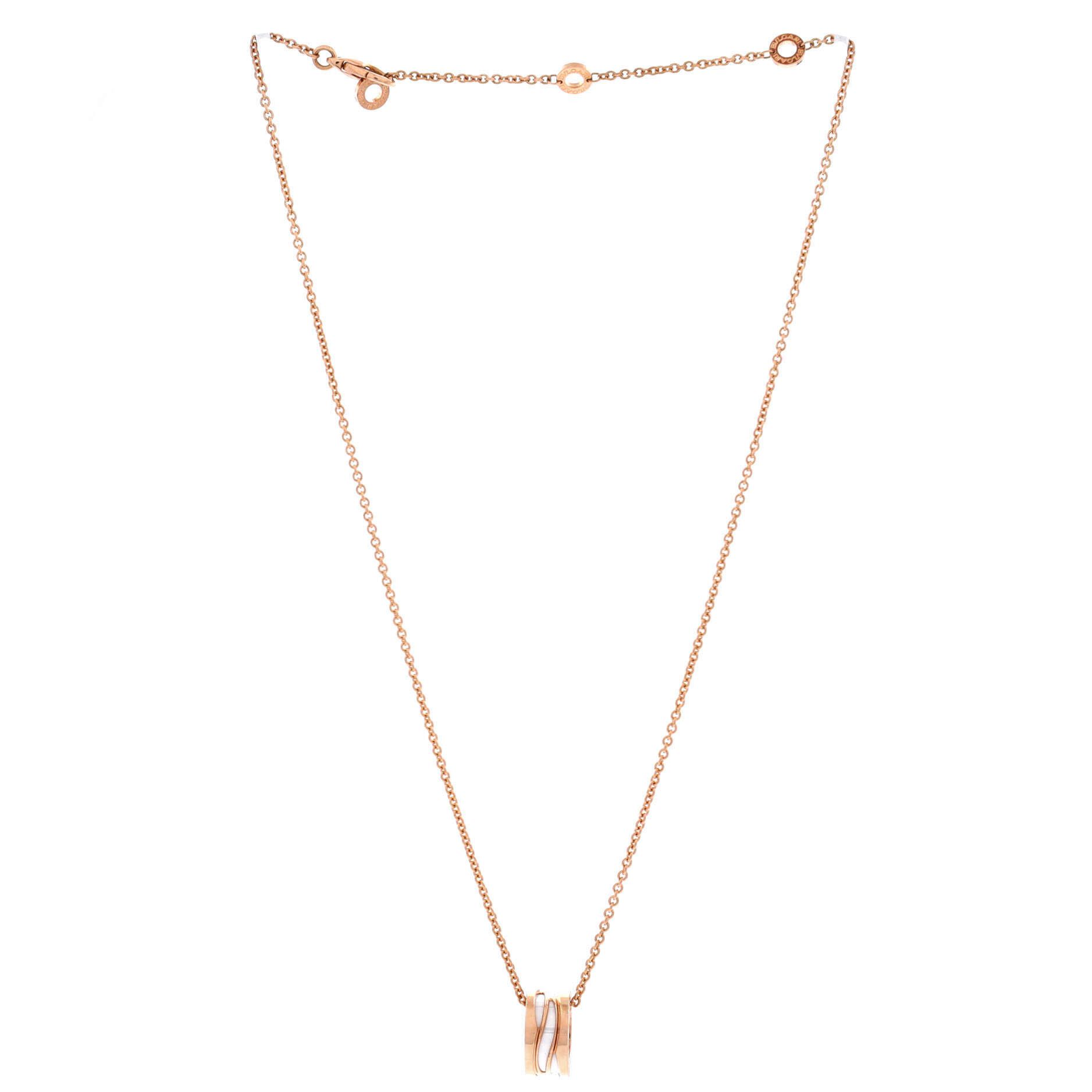 Bvlgari B.Zero1 Design Legend Zaha Hadid Pendant Necklace 18K Rose G Size ONE SIZE - 2 Thumbnail