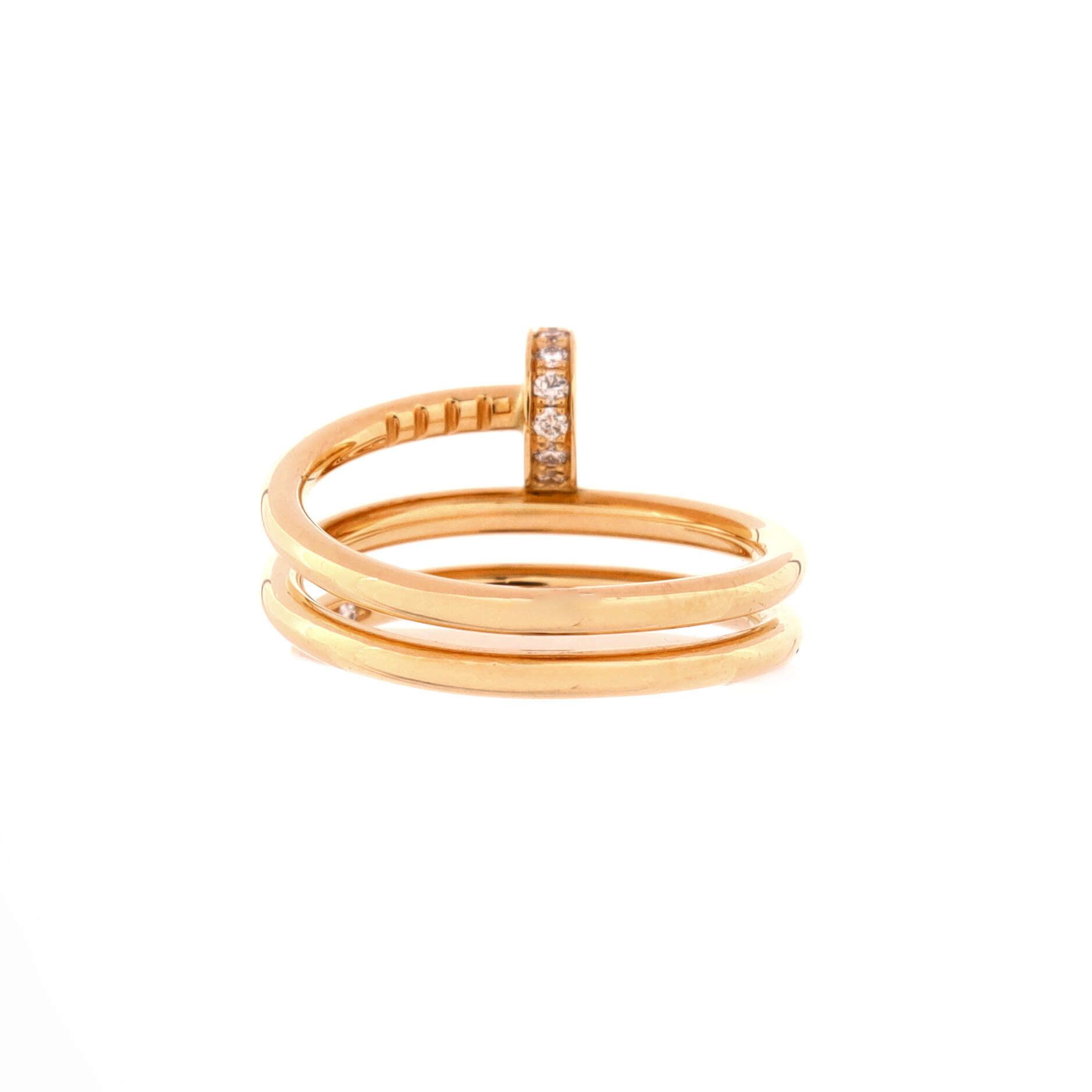 Cartier Juste un Clou Double Ring 18K Yellow Gold and Diamonds Small Size ONE SIZE - 2 Thumbnail