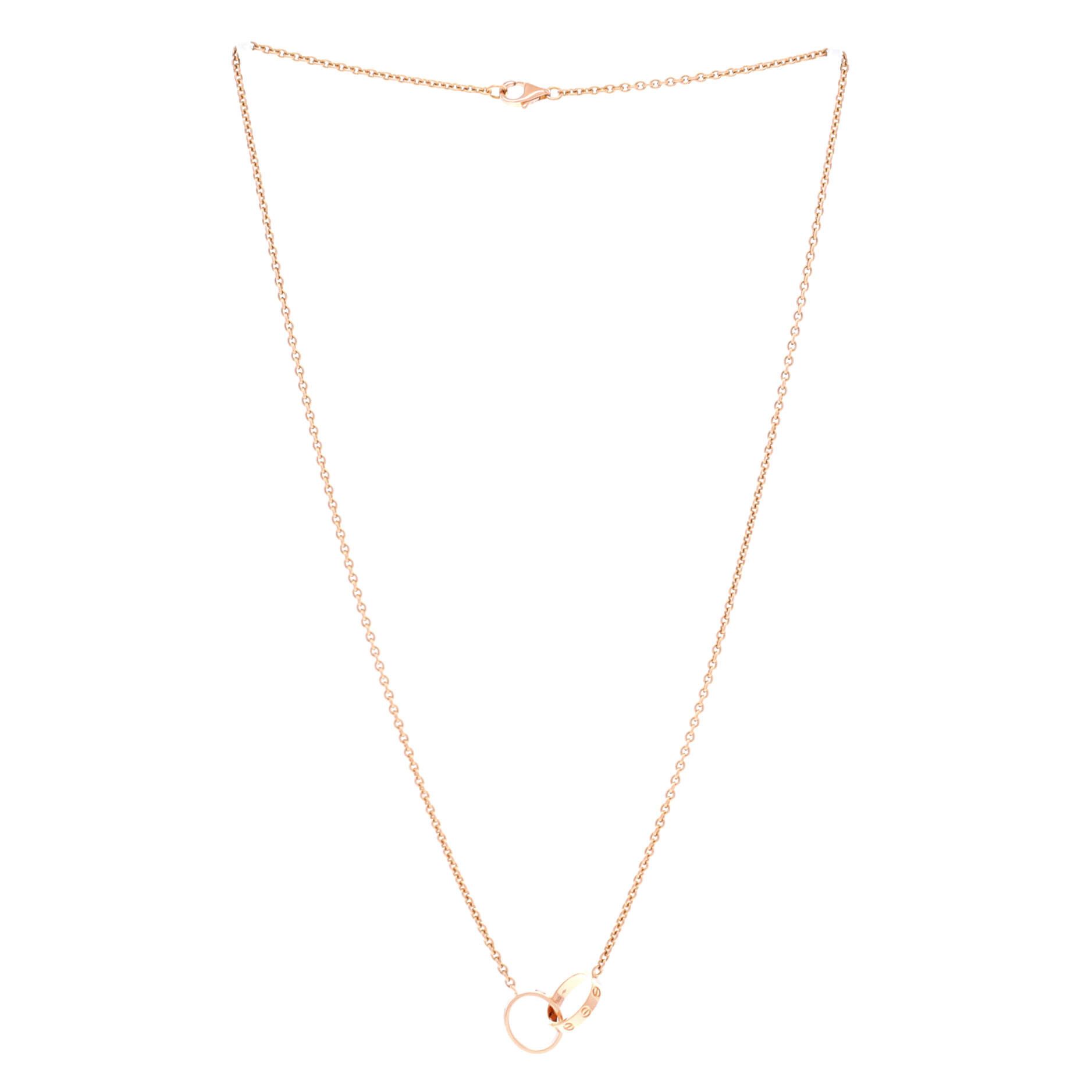 Cartier Love Interlocking Necklace 18K Rose Gold Size ONE SIZE - 2 Thumbnail