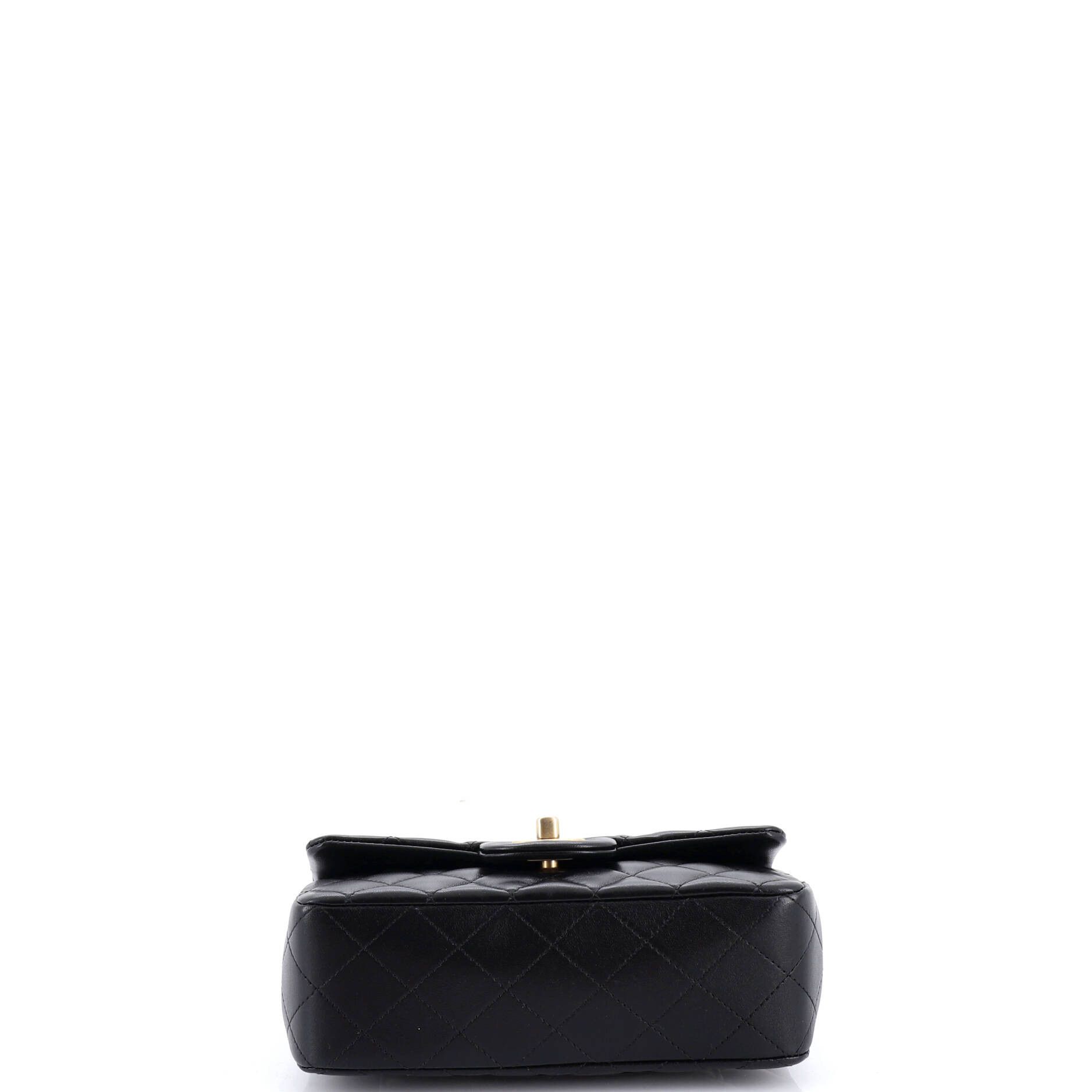 Chanel Classic Single Flap Metal Top Handle Bag Quilted Lambskin Mi Size ONE SIZE - 3 Thumbnail