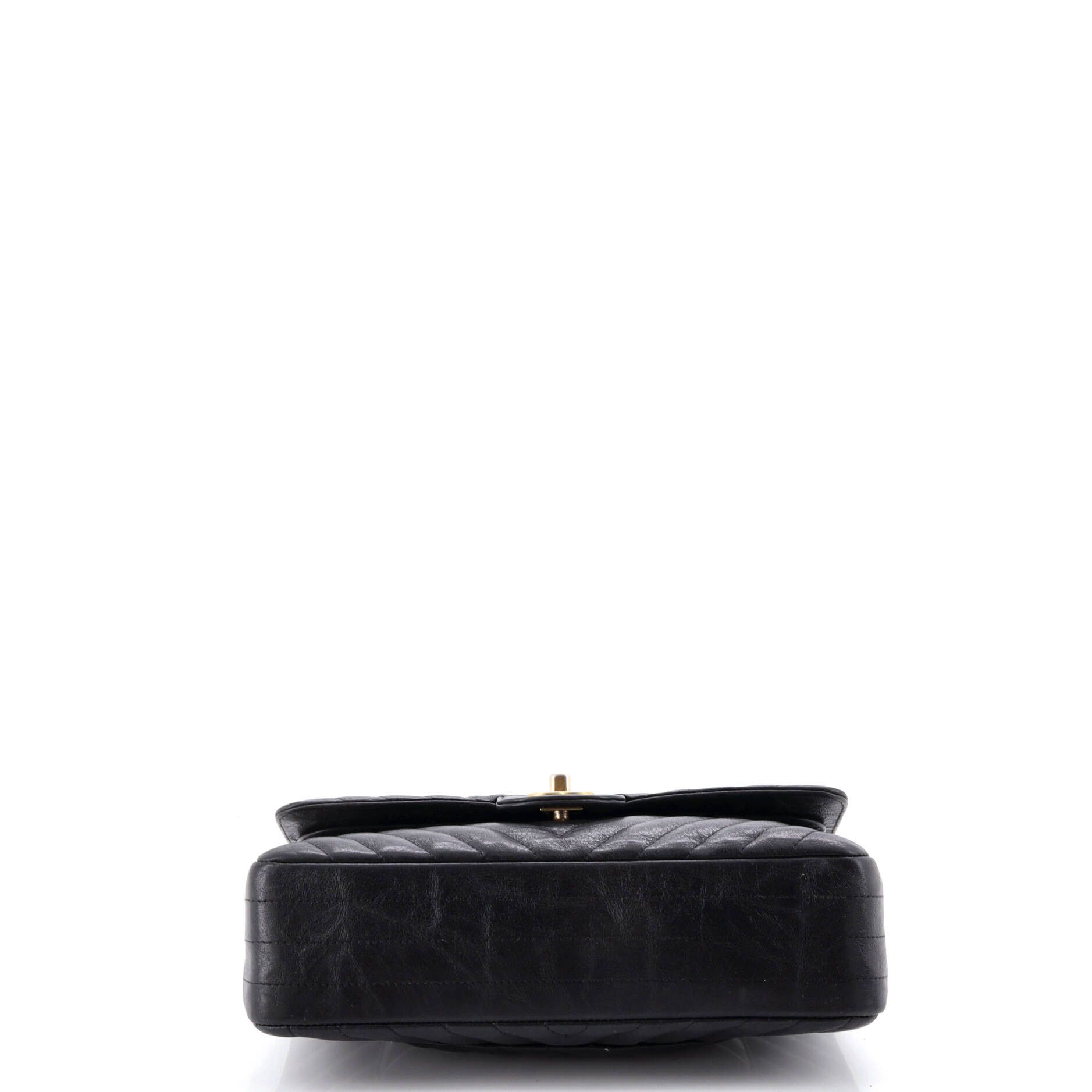 Chanel Classic Double Flap Bag Chevron Iridescent Crumpled Calfskin Size ONE SIZE - 3 Thumbnail