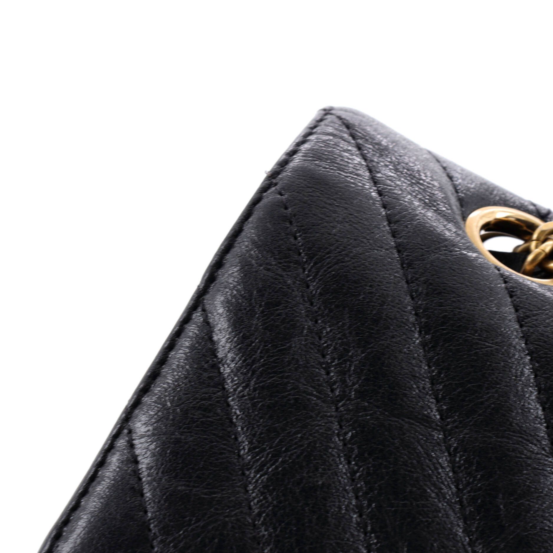 Chanel Classic Double Flap Bag Chevron Iridescent Crumpled Calfskin Size ONE SIZE - 5 Thumbnail