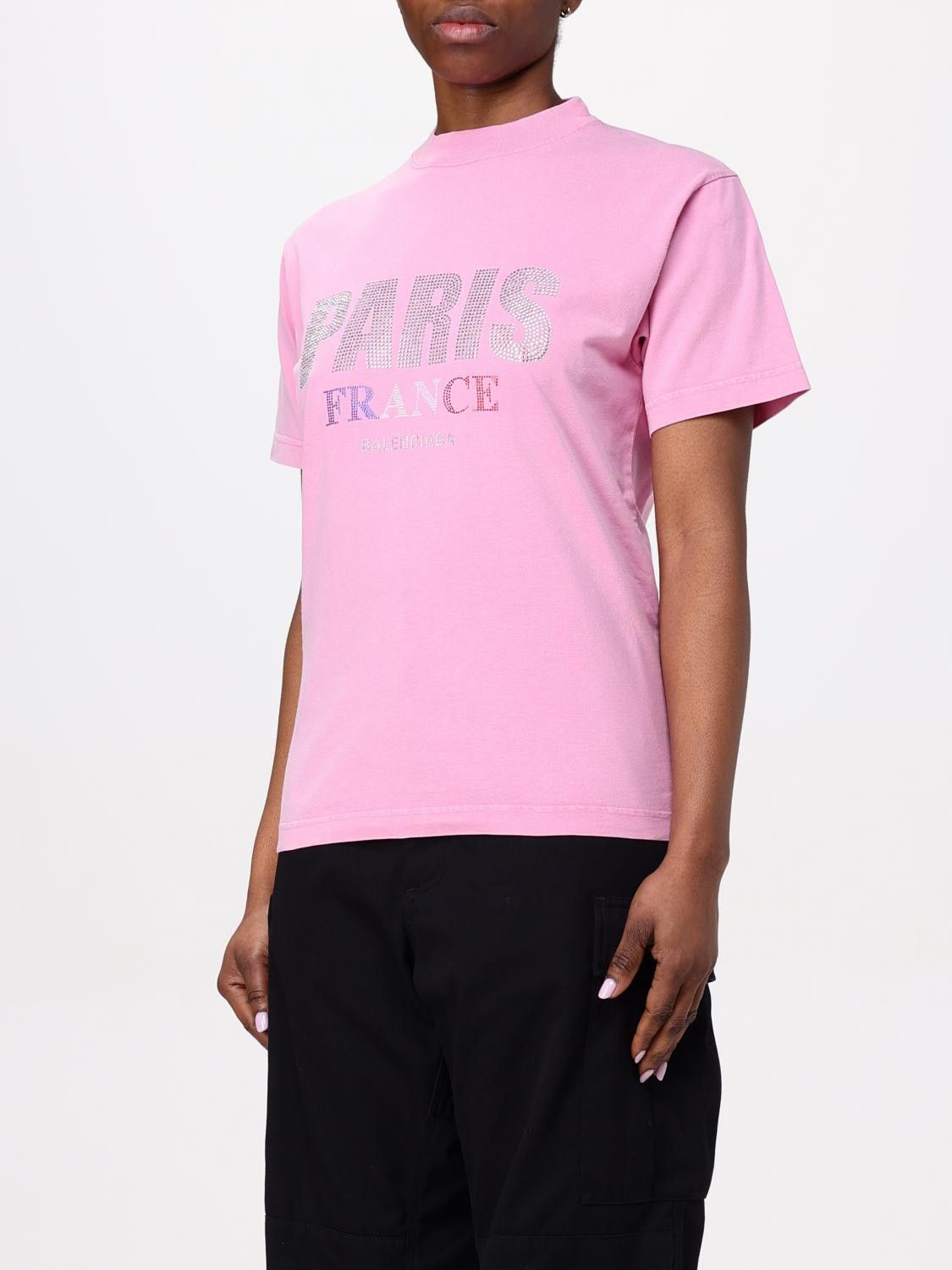 Balenciaga Balenciaga T-Shirt Woman Pink Size L / US 10 / IT 46 - 4 Thumbnail