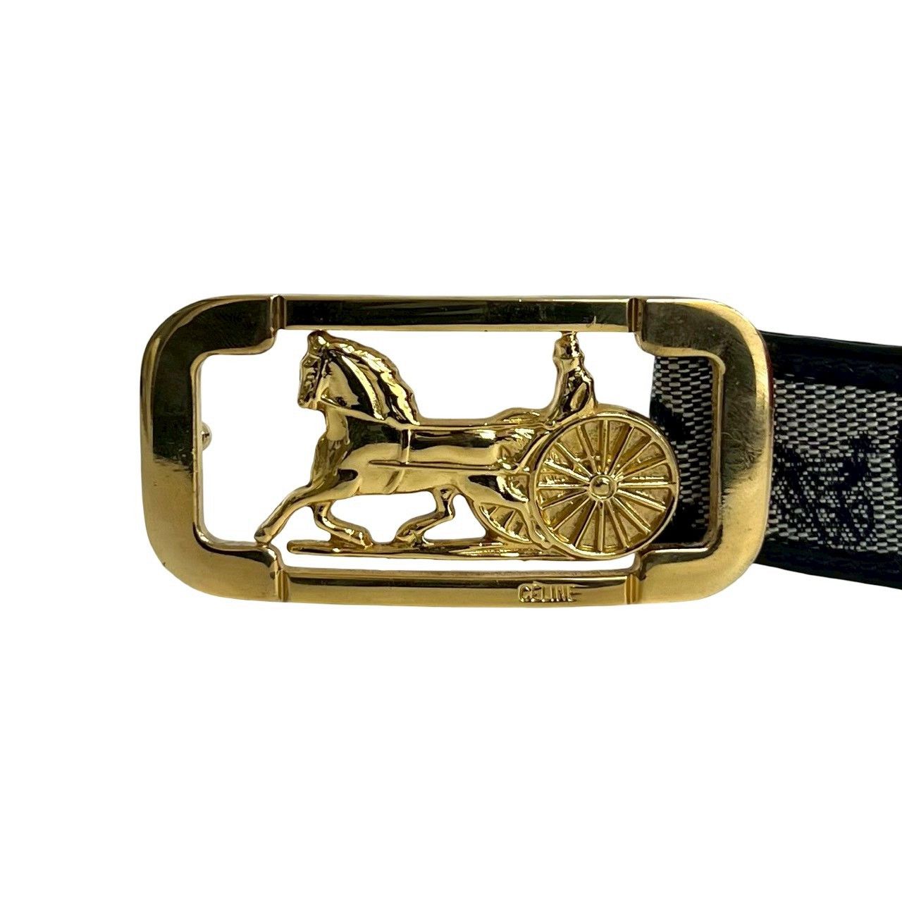 Celine Celine CELINE Horse Carriage Leather Canvas Belt Leather Belt DUTY FREE for USA Size ONE SIZE - 2 Thumbnail
