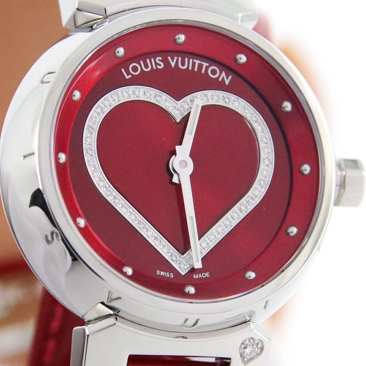 Louis Vuitton Louis Vuitton Louis Vuitton Tambour Heart Lug 1P Stainless Steel Metal Quartz Q121Z DUTY FREE for USA Size ONE SIZE - 6 Thumbnail